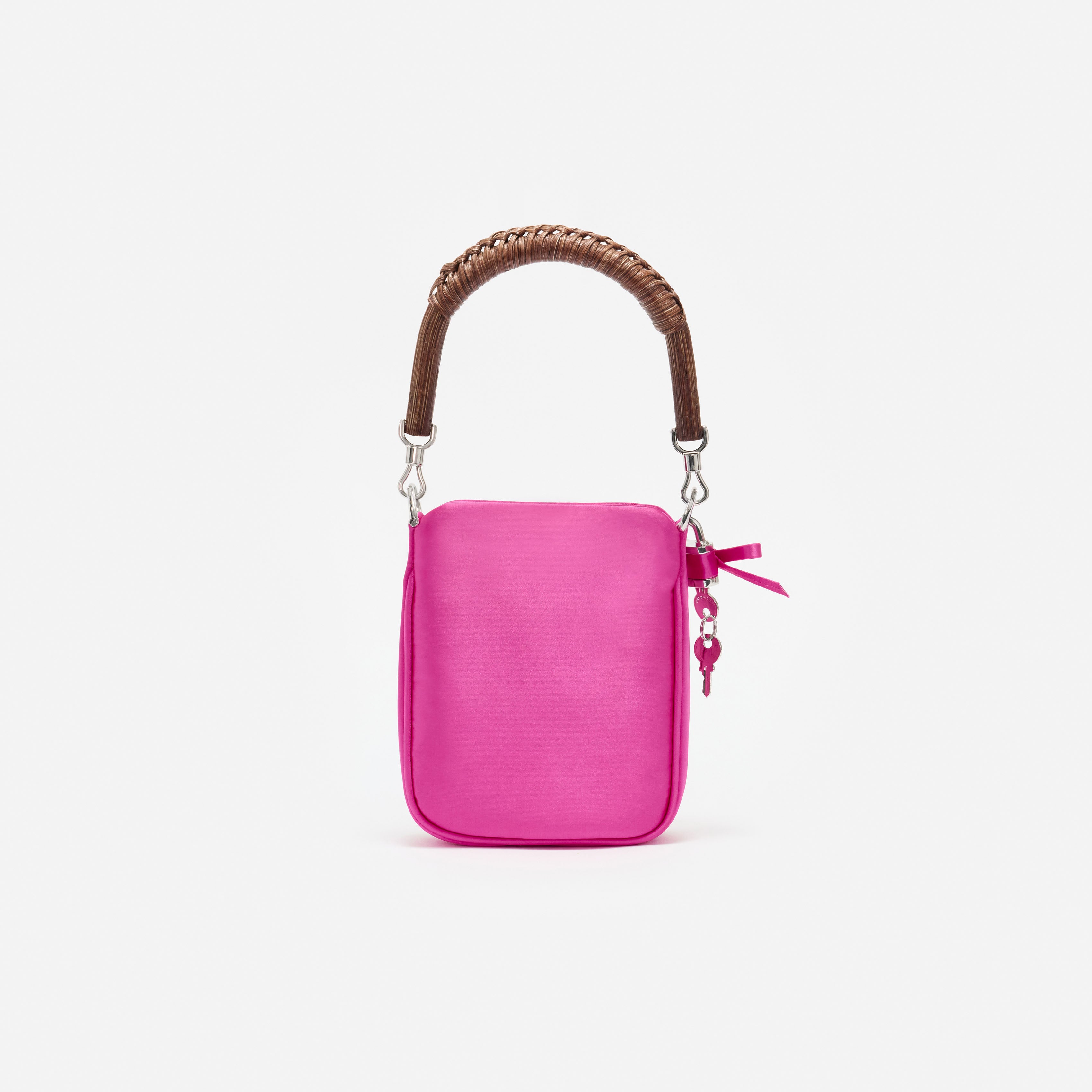 Self Portrait Pink Satin Mini Tote Tasche Pink One Size