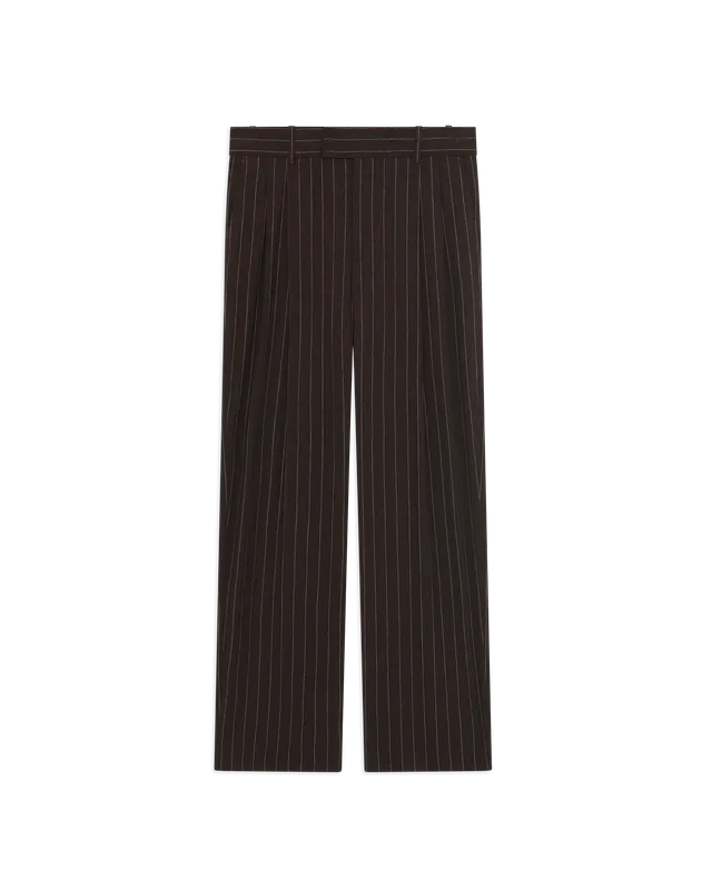 Drôle De Monsieur Le Pantalon Pinstripes Hose dunkelbraun Wolle