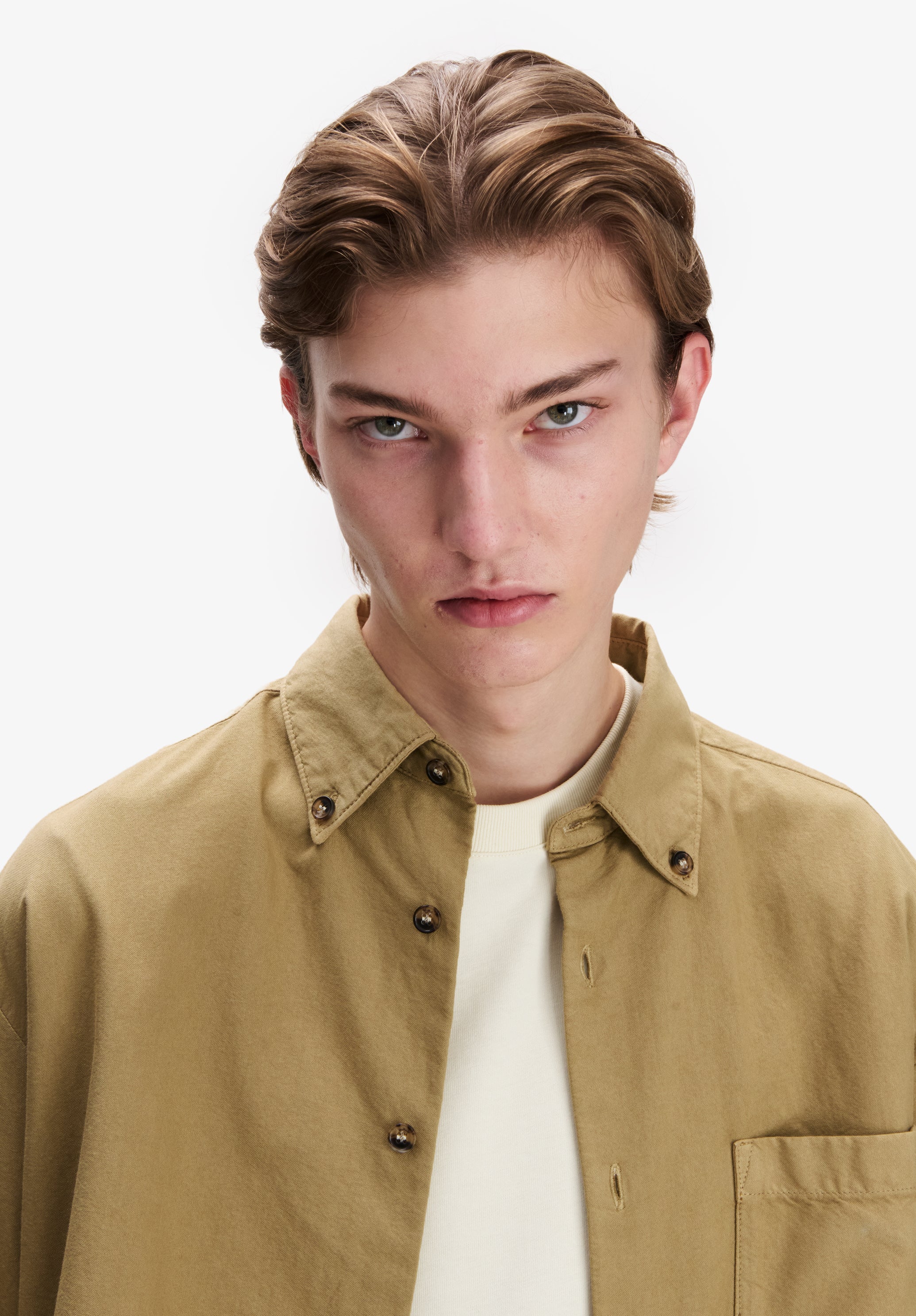 A.P.C. Oxford-Hemd Khaki Bio-Baumwolle Button-Down