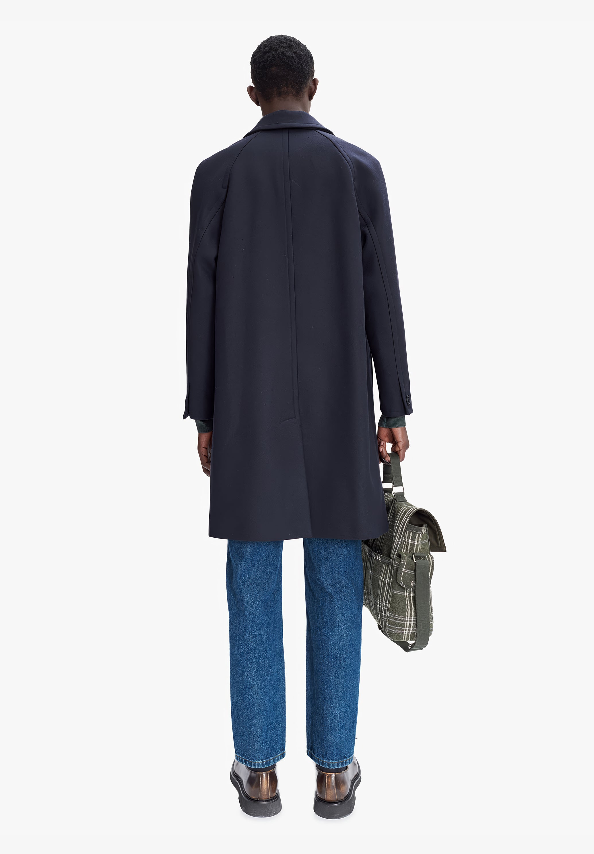 A.P.C. Mantel Gaston Wolle Knielang Italien Gr. M Raglan