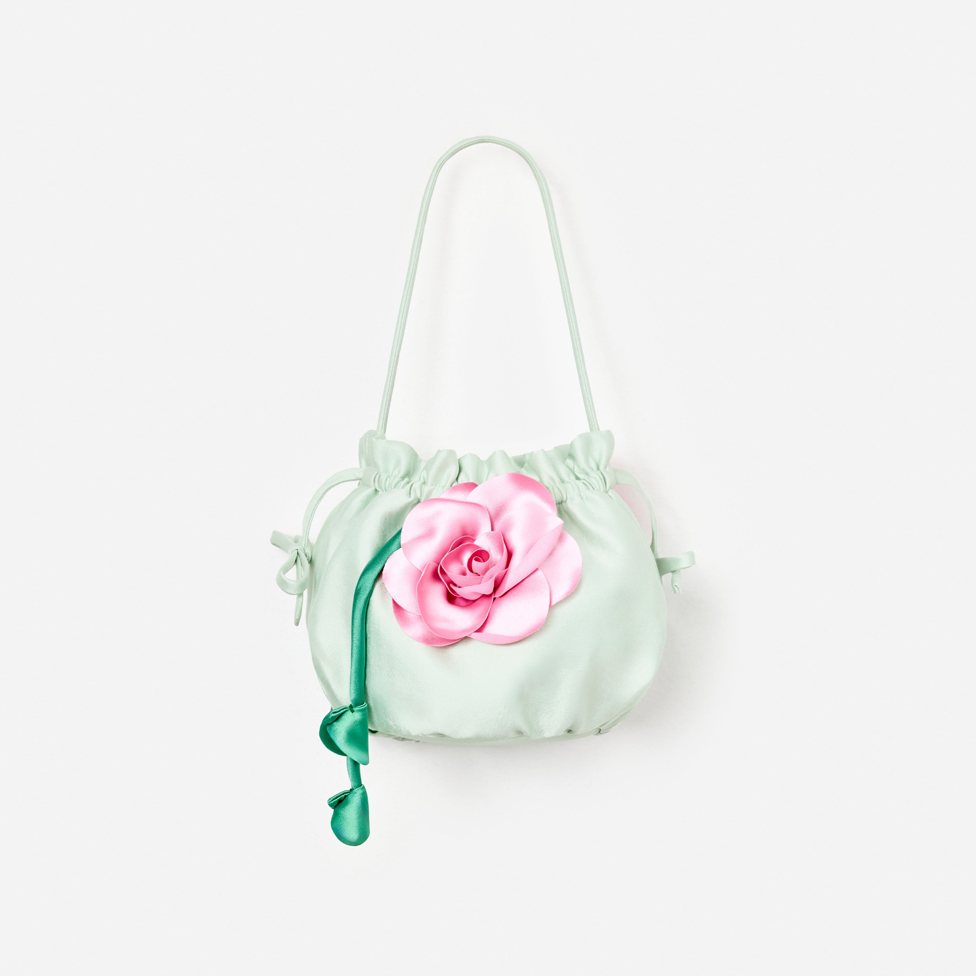 Self Portrait Kinder Tasche Mint Taffeta 3D Blume