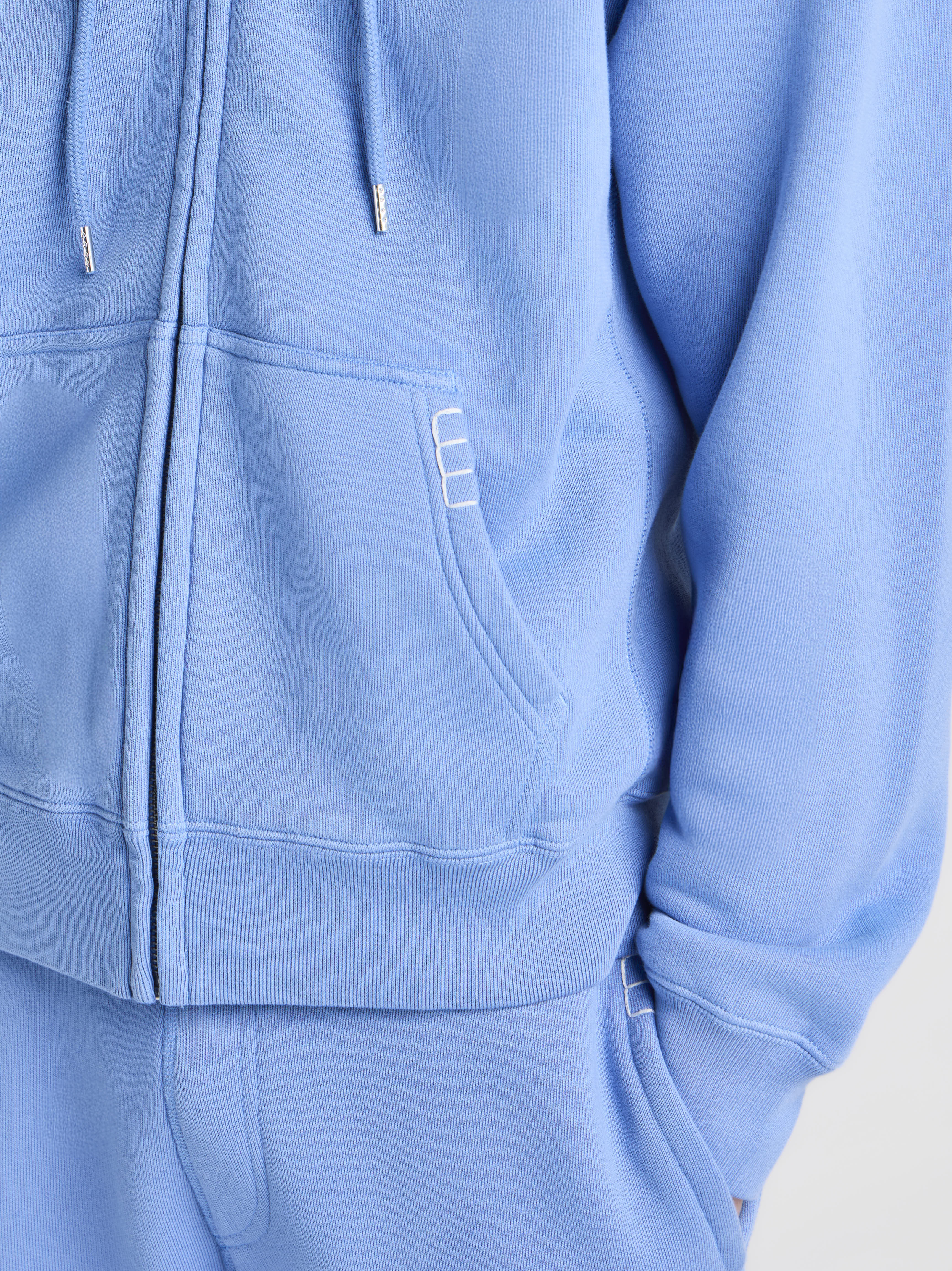 J.W.Anderson Front Zip Hoodie Washed Blue Herren