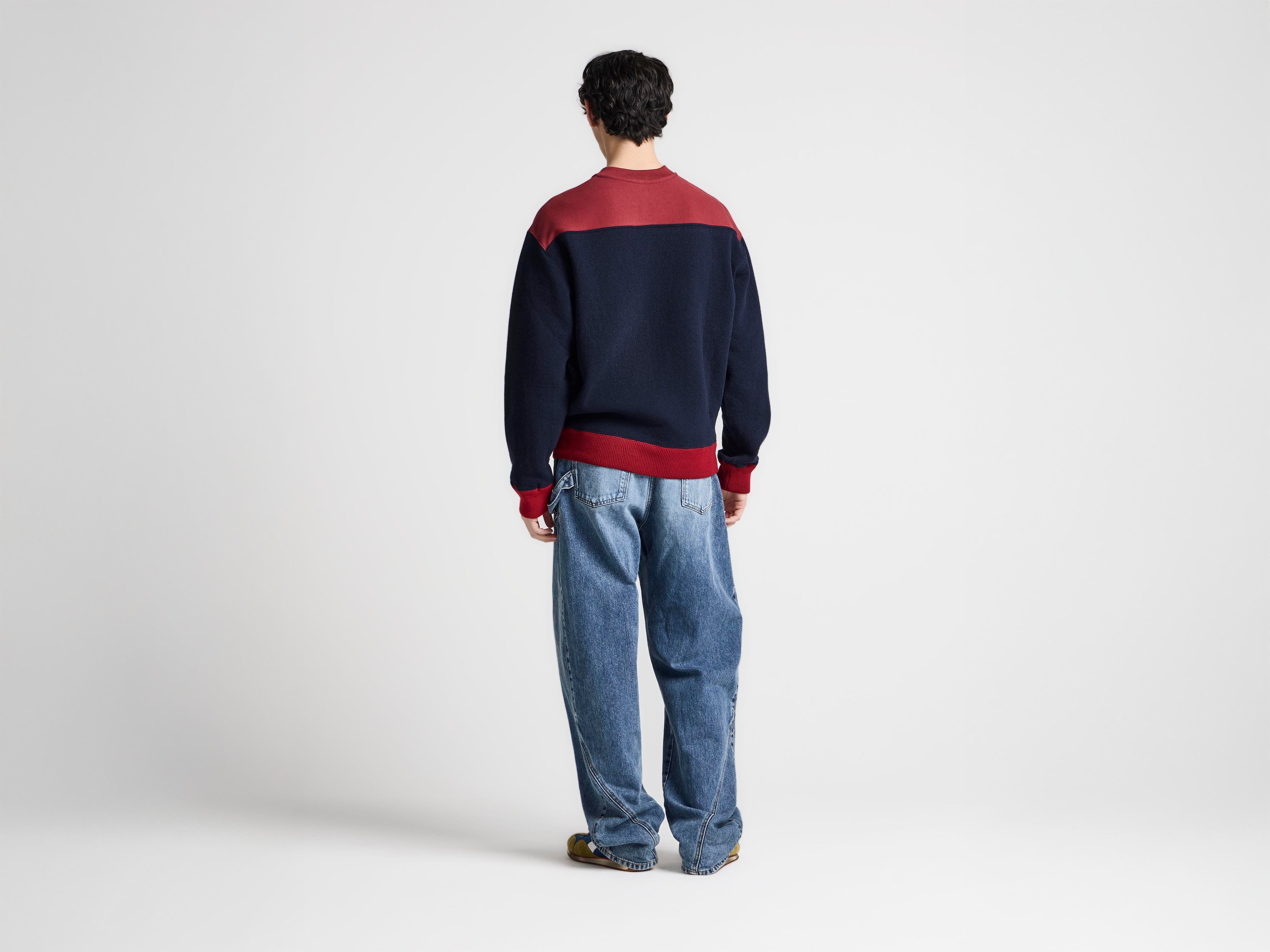 J.W.Anderson Half Zip Sweatshirt Navy Melange Herren