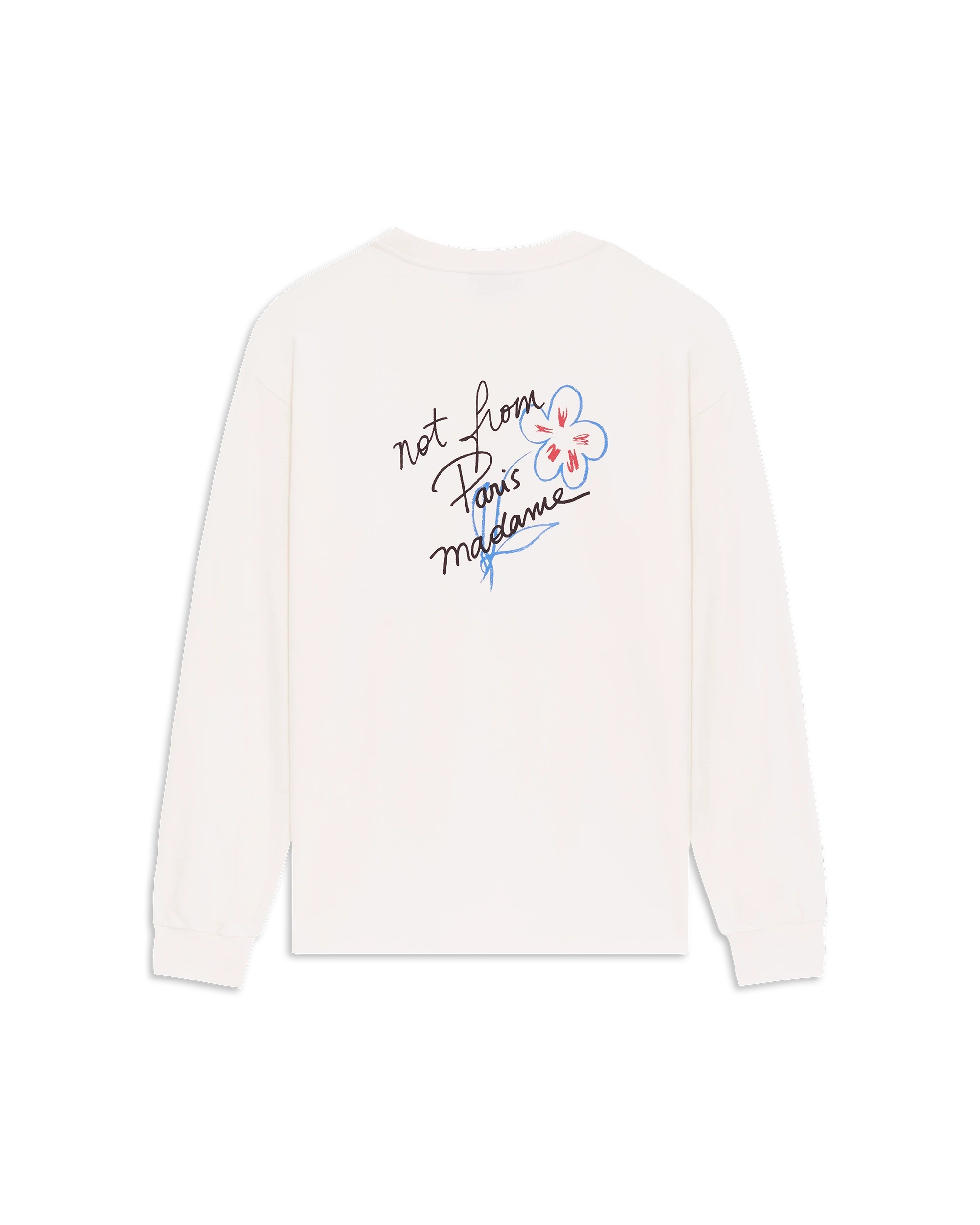 Drôle De Monsieur Esquisse Slogan Langarmshirt off-white Baumwolle