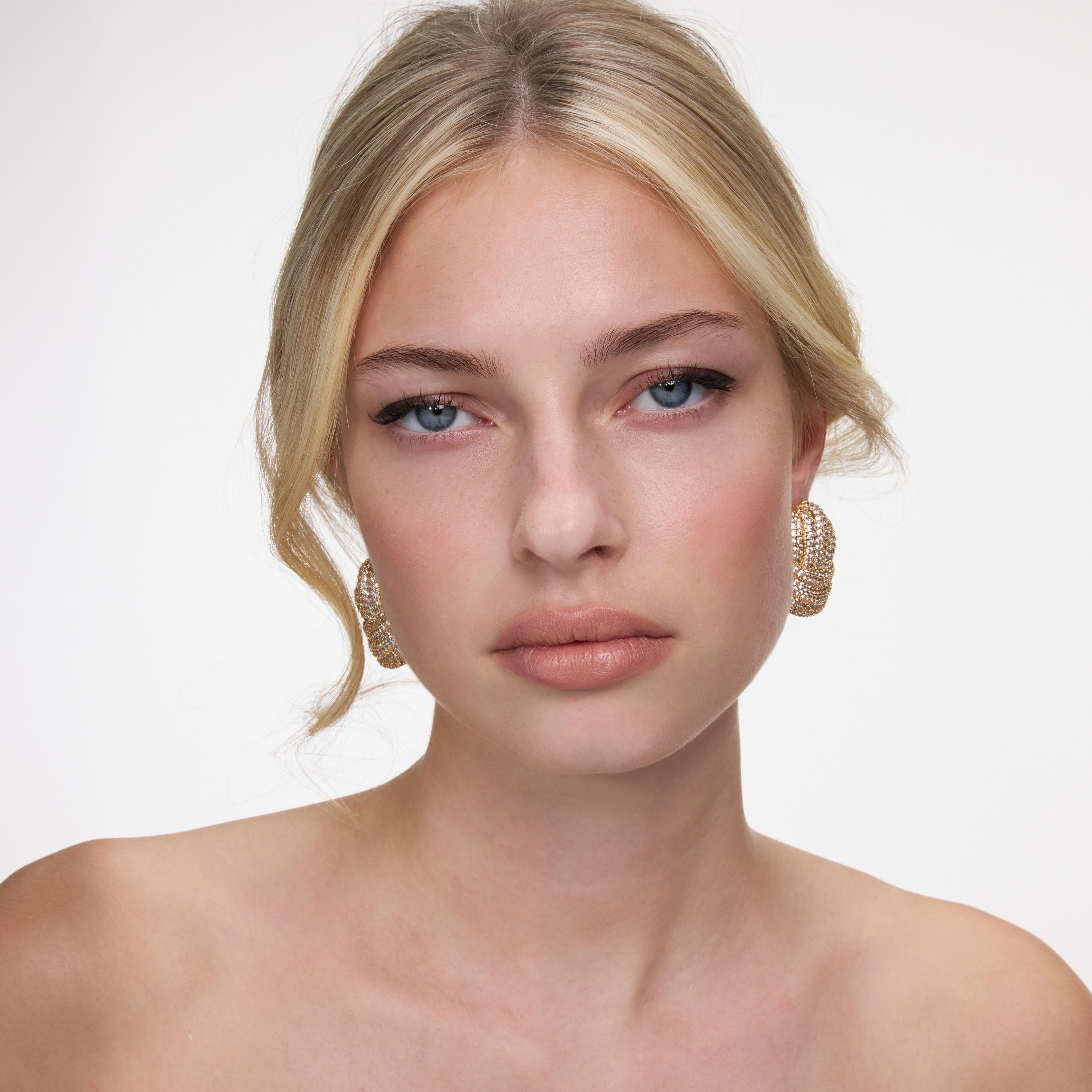 Self Portrait Jewellery Gold Crystal Knot Ohrringe Gold Kristall