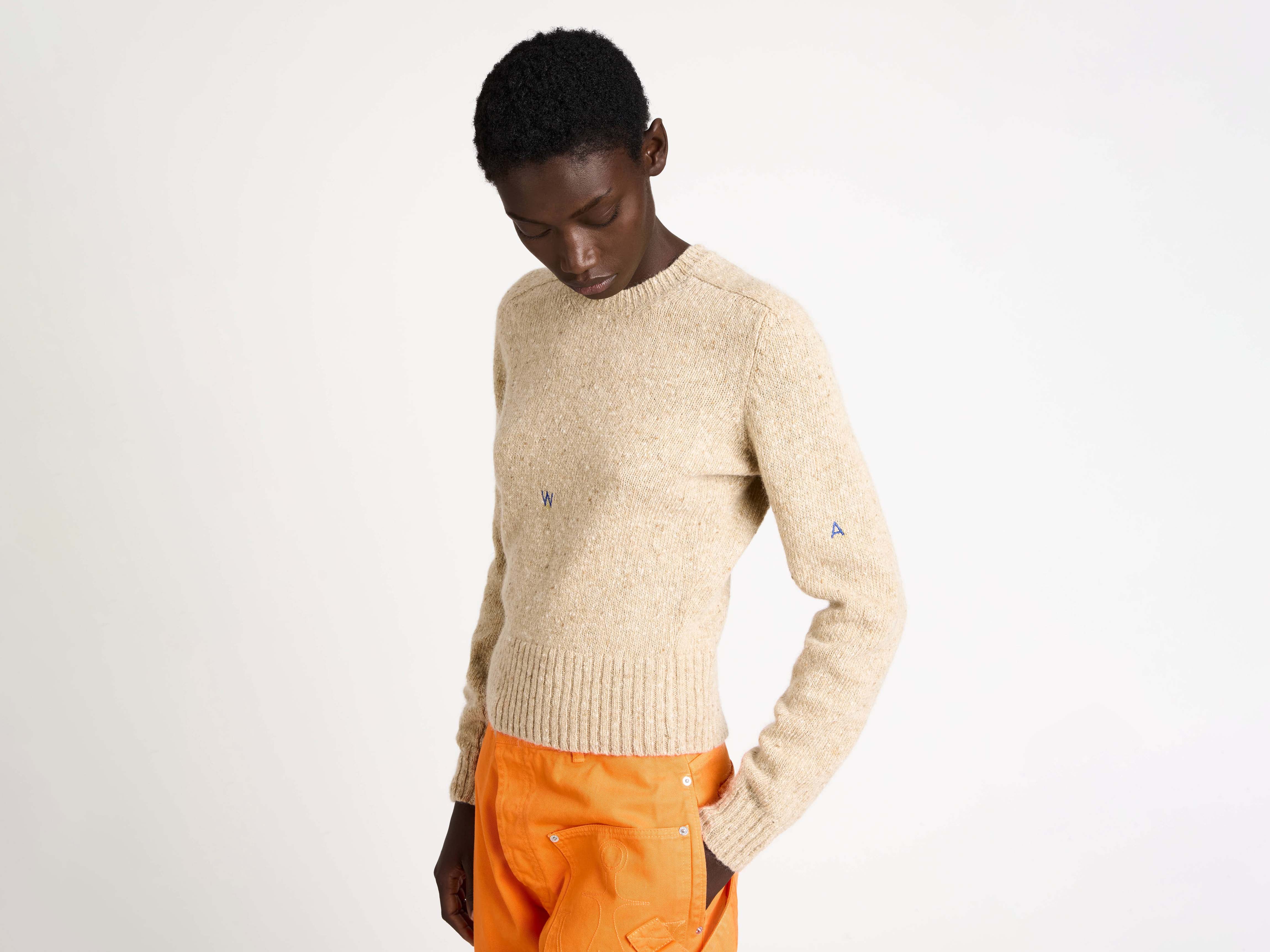 J.W.Anderson Embroidered Jumper Pullover Oatmeal