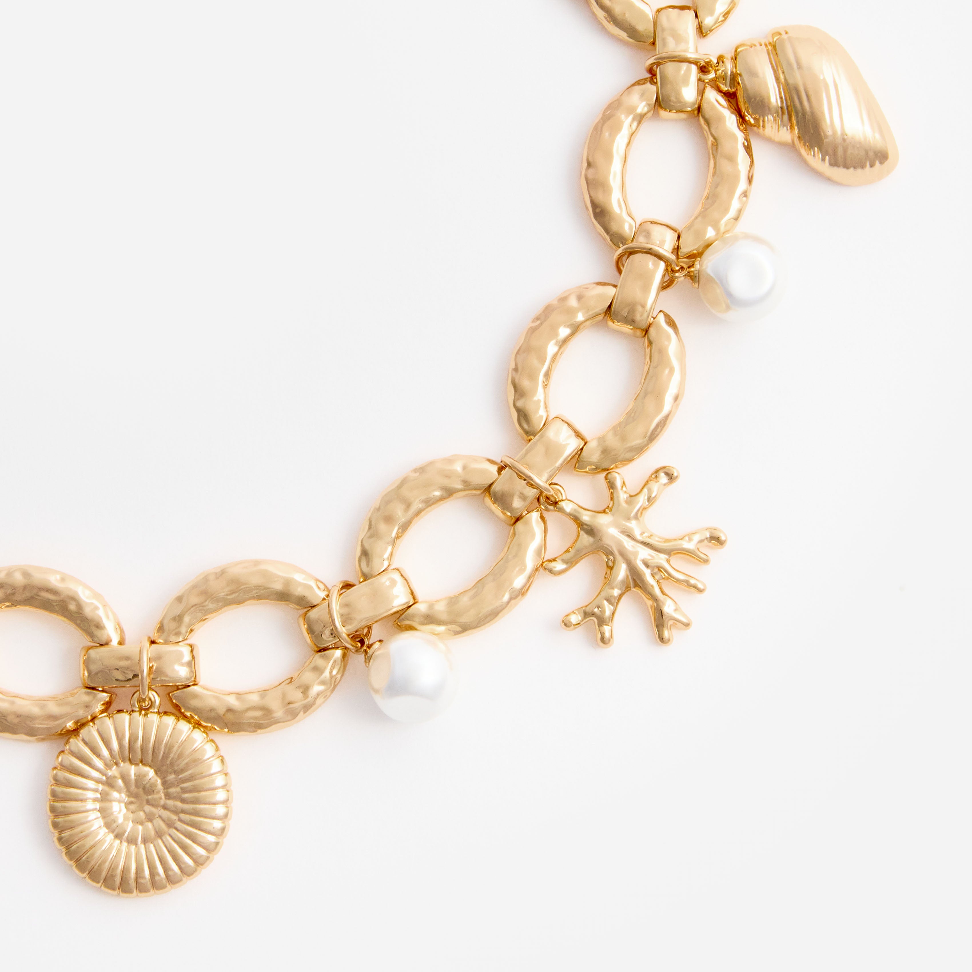 Self Portrait Gold Coral Charm Armband Gold Muschel