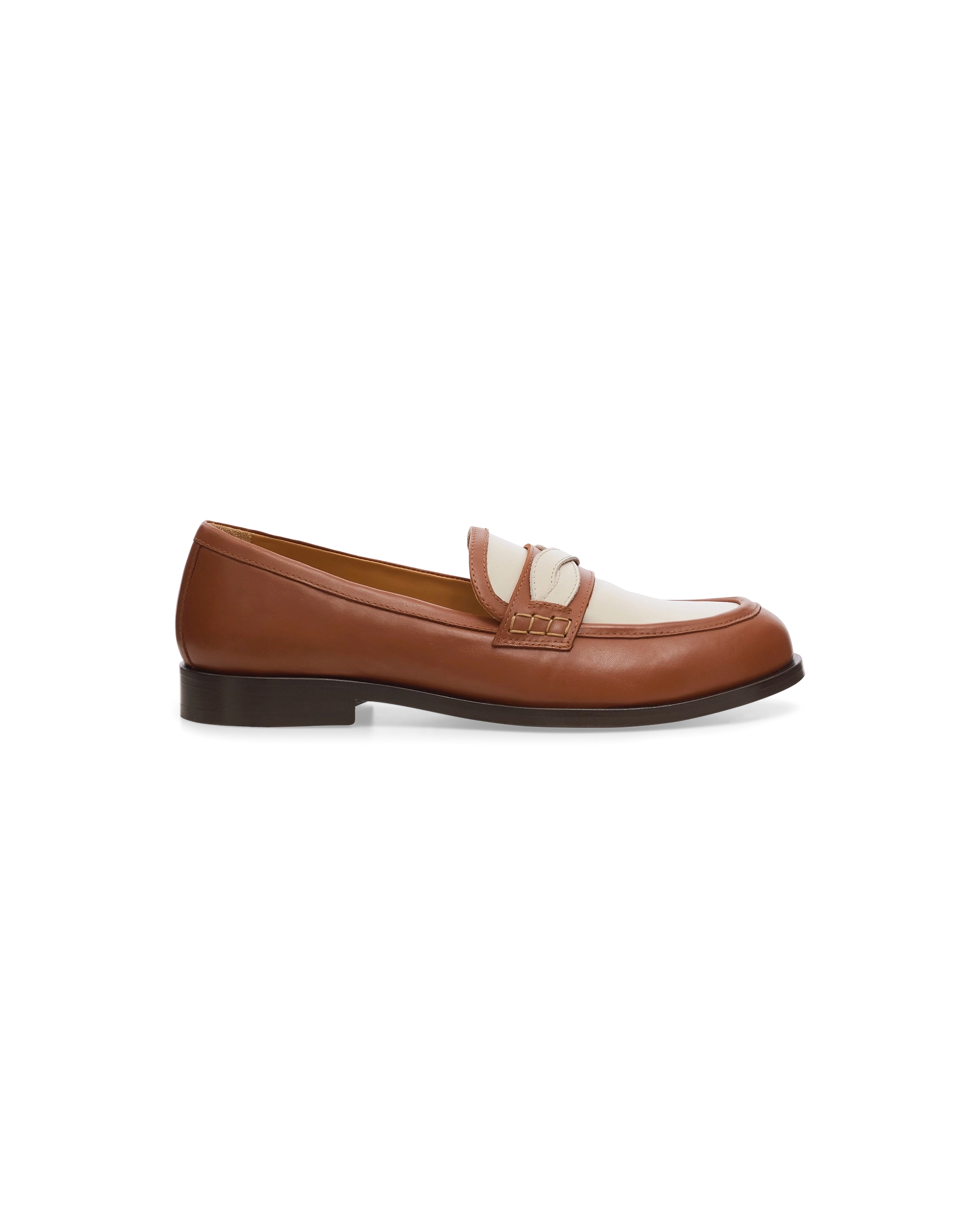 Drôle De Monsieur Mocassin Tresse Loafer Camel Leder