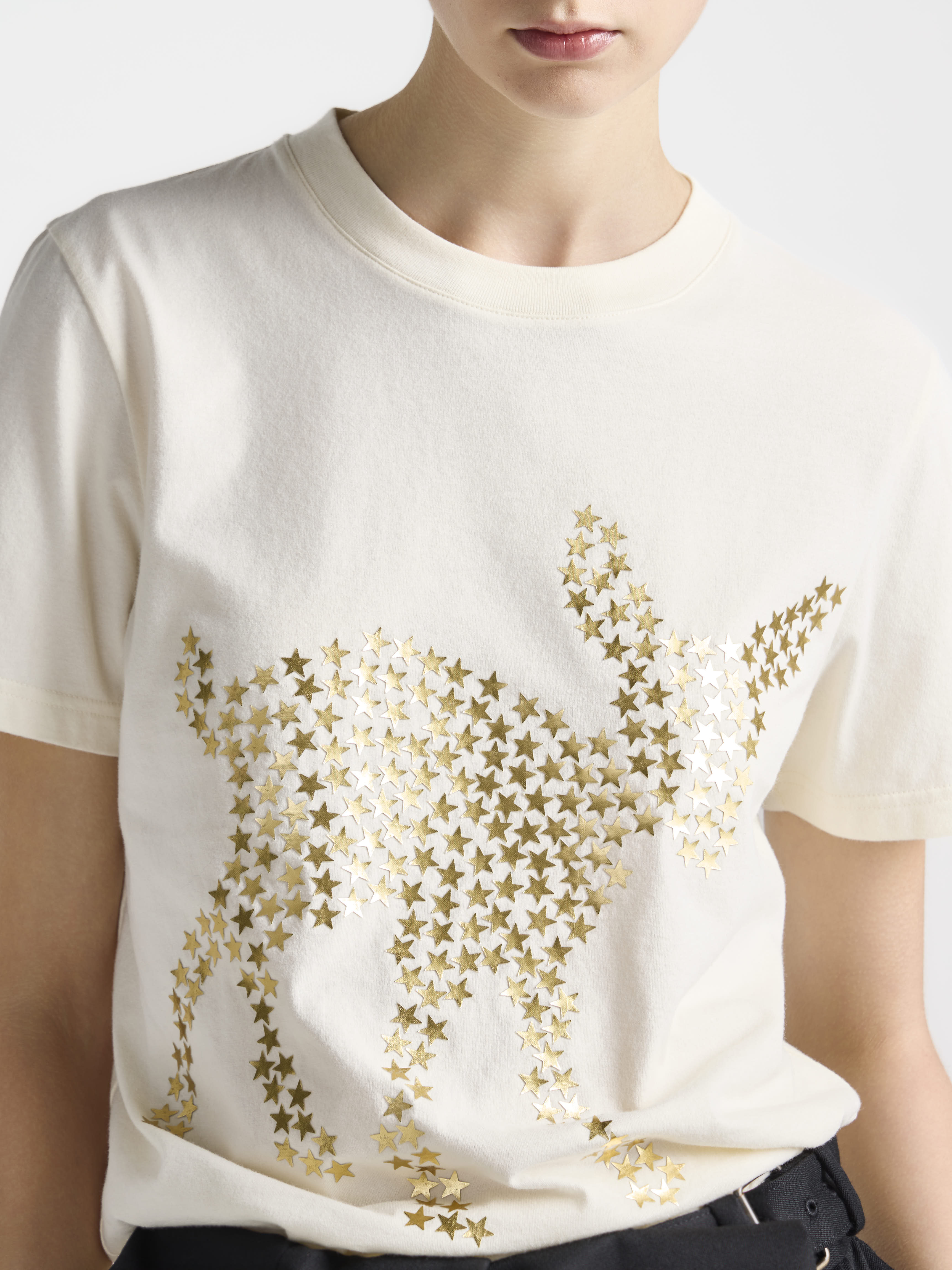J.W.Anderson Animal Stars T-Shirt Ecru Damen Baumwolle