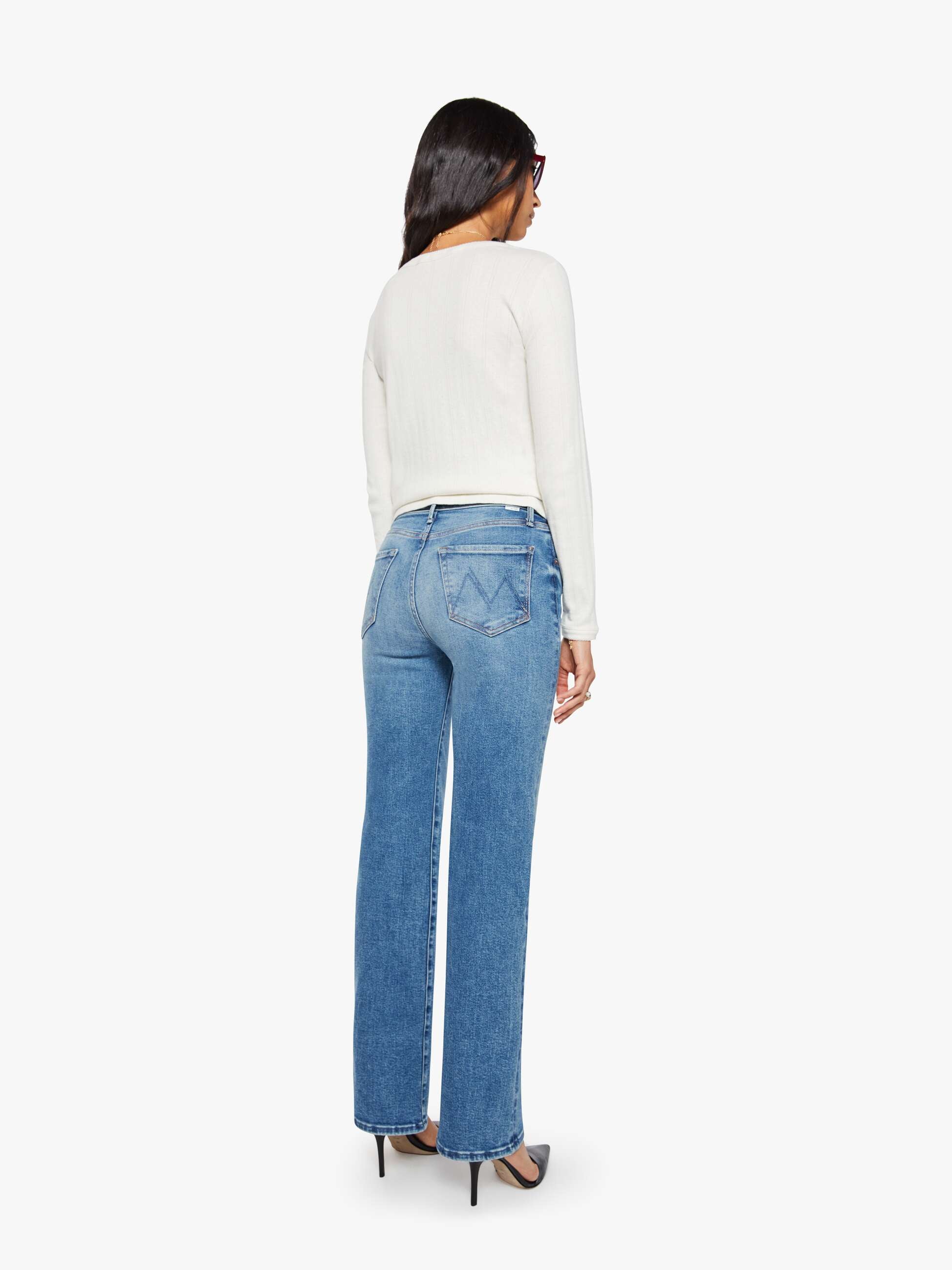 MOTHER The Kick It Jeans Bitchin Mittelblau Straight