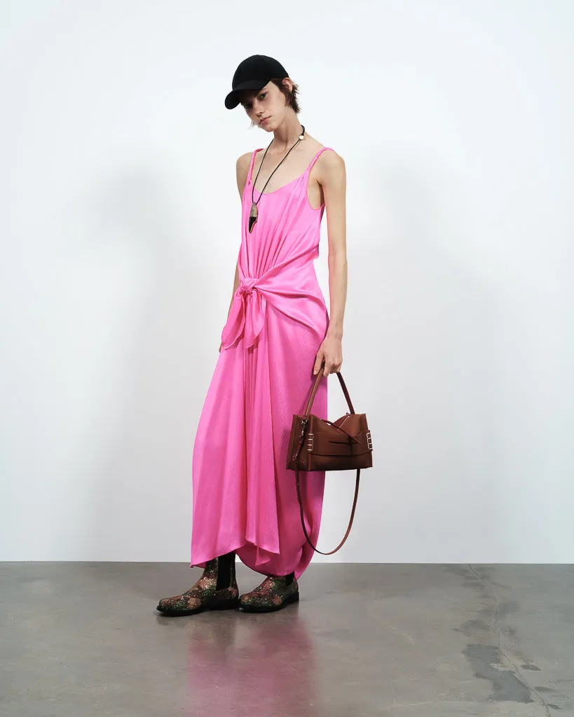 J.W.Anderson Dresses Knotted Waist Longline Kleid Rosa Seide