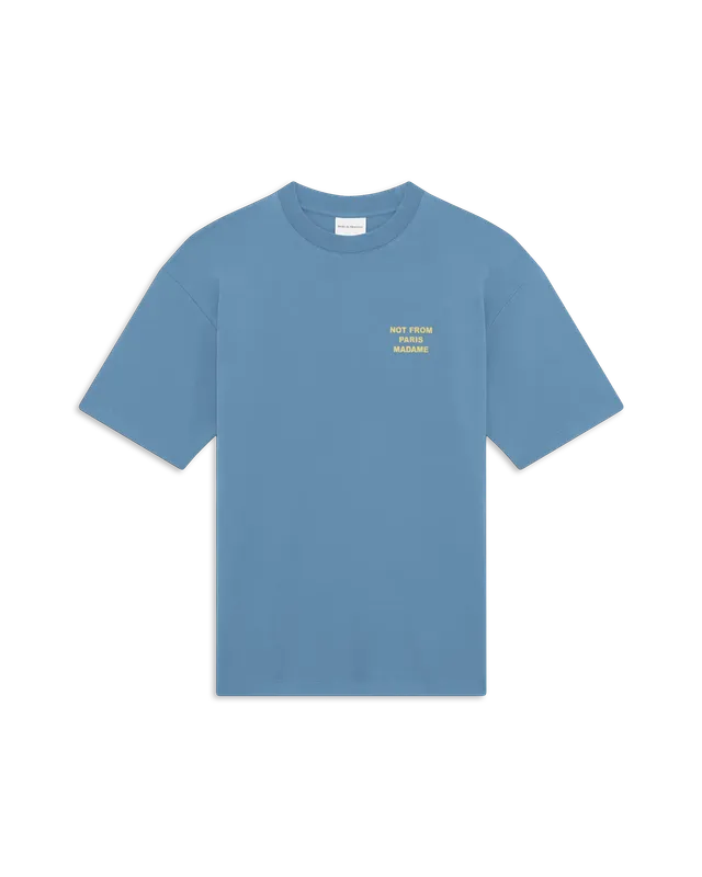 Drôle De Monsieur T-Shirt Slogan blau Not From Paris