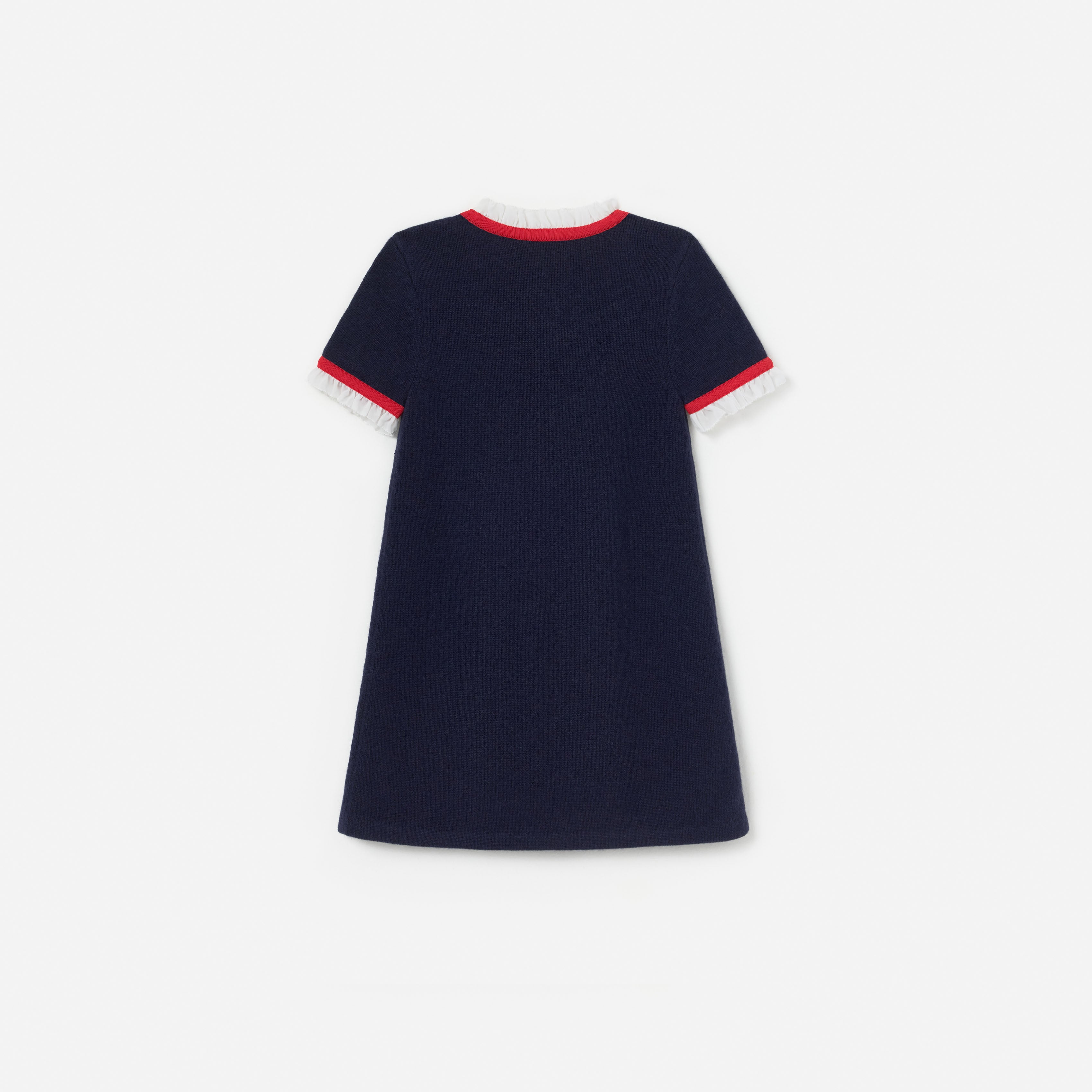 Self Portrait Navy Wool Frill Knit Dress Kinderkleid Navy