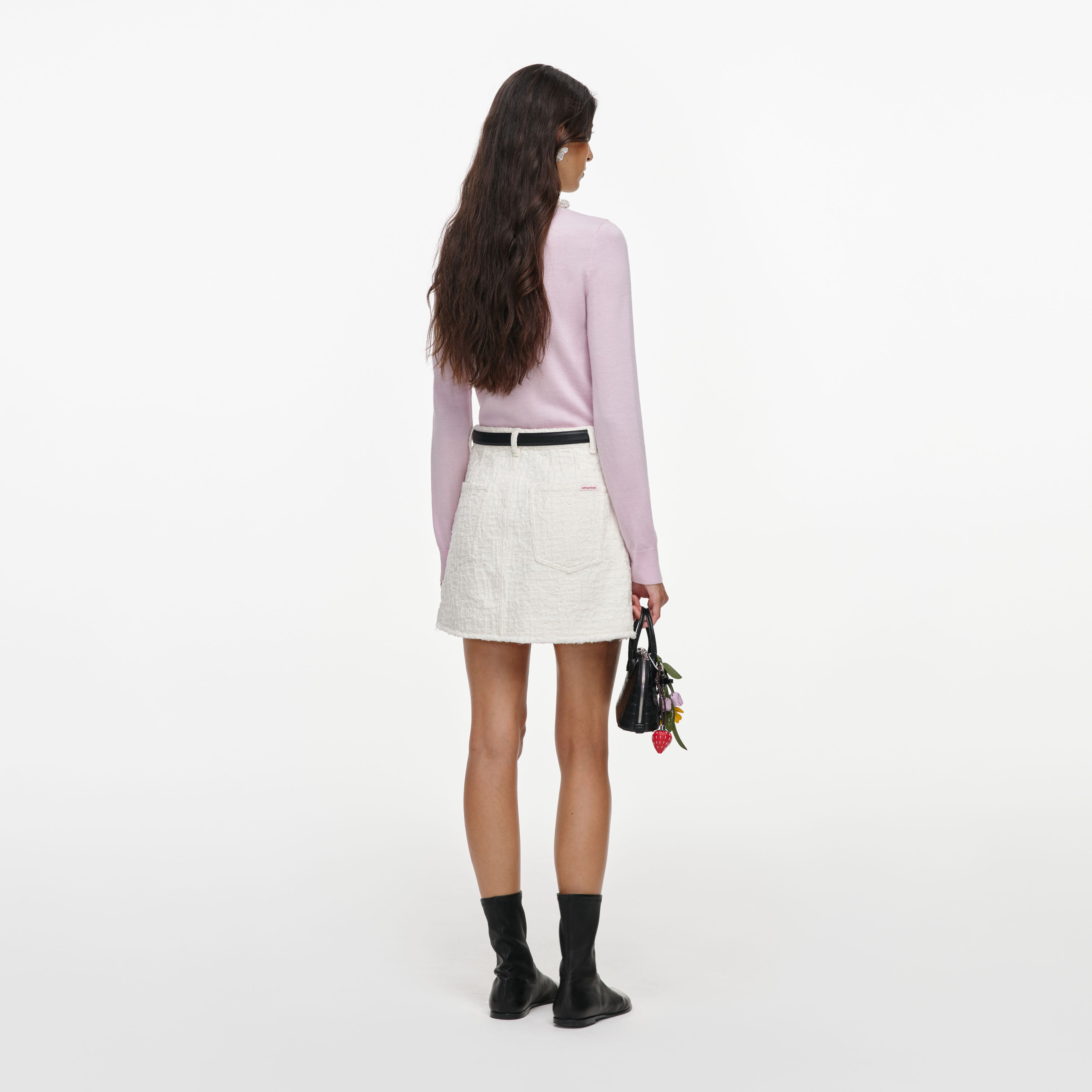 Self Portrait Knitwear Pink Flower Light Knit Jumper Strickpullover Rosa