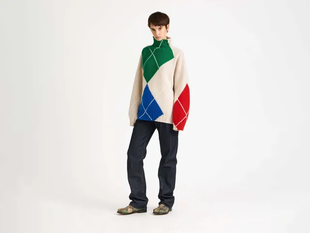 J.W.Anderson x Pringle Argyle Rollkragenpullover natural Wolle
