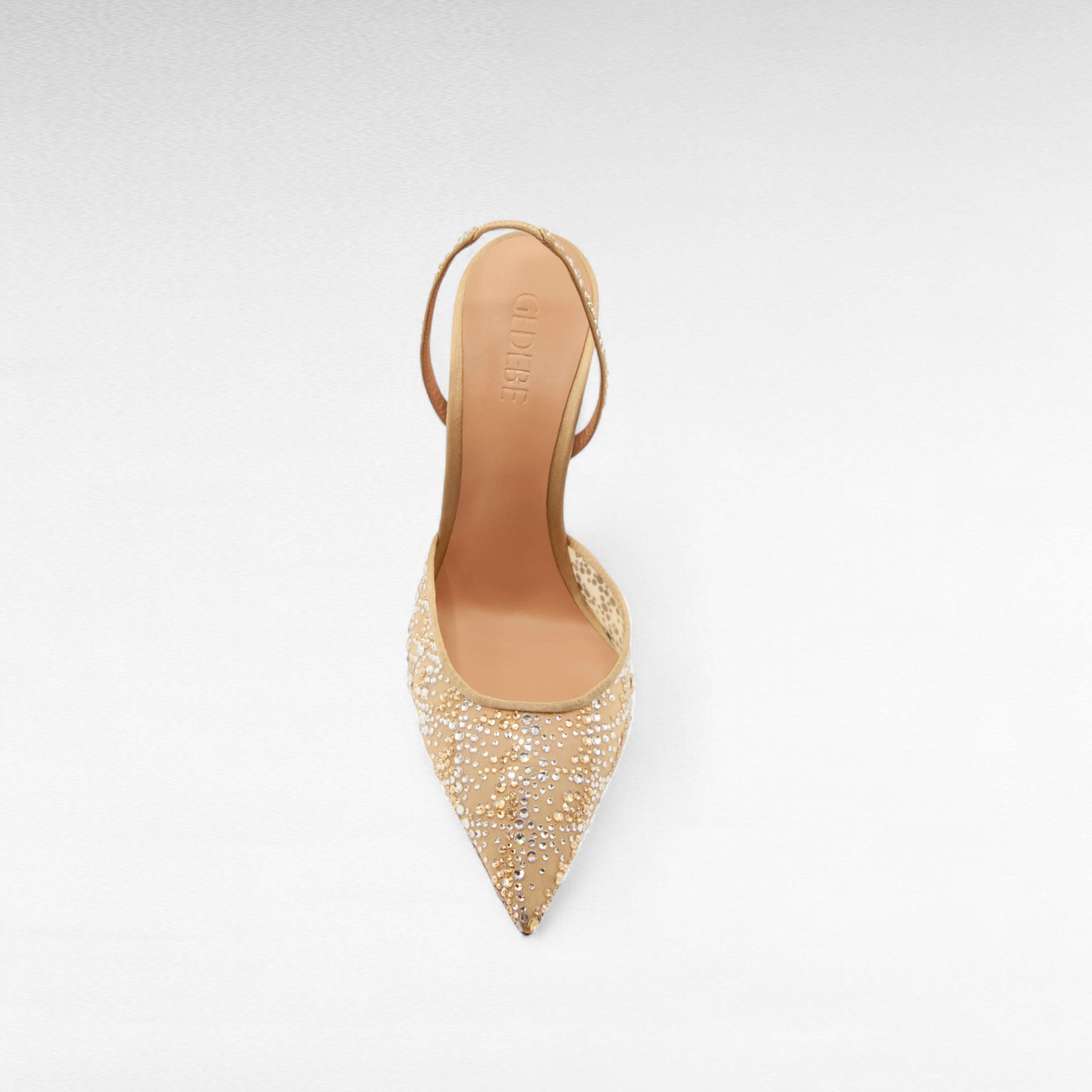 Gedebe Anitta Slingback Kristall Perlen Pumps Gr.38