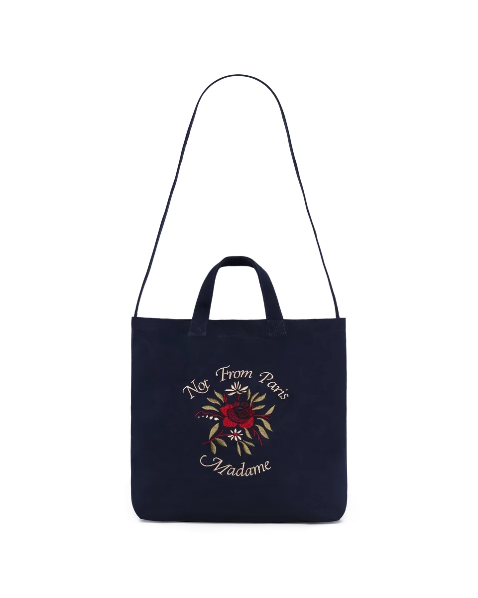 Drôle de Monsieur Slogan Rose Tote Bag Baumwolle Navy OS