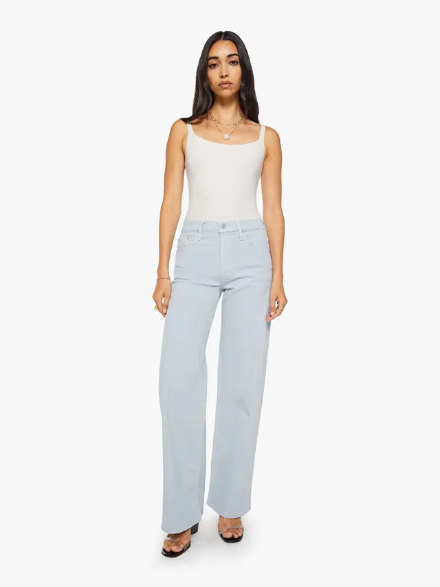 Mother Denim The Rerun Zip Sneak Jeans Ballad Blue Hellblau