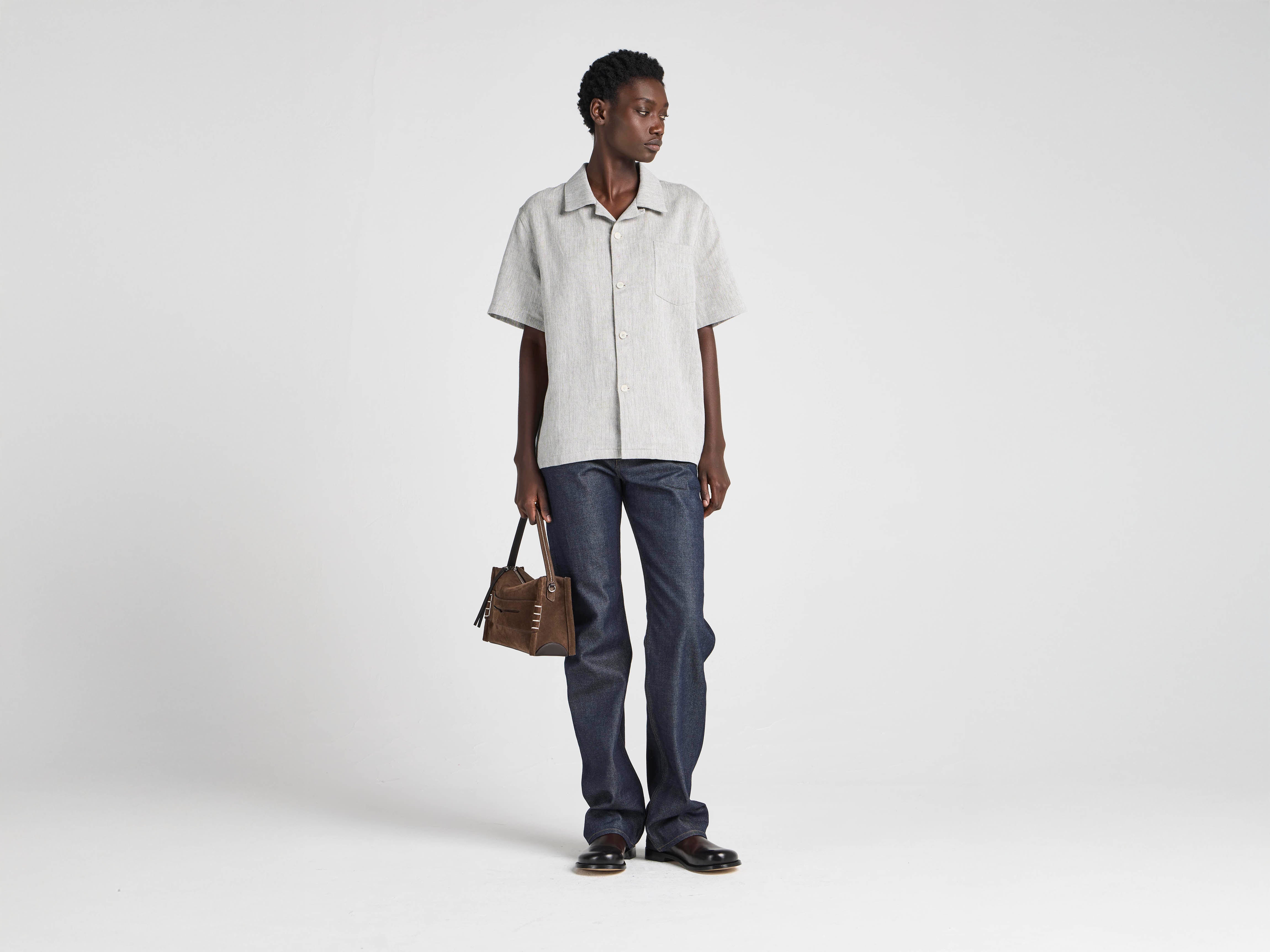 J.W.Anderson x Guinness Linen Hemd clay Camp-Kragen