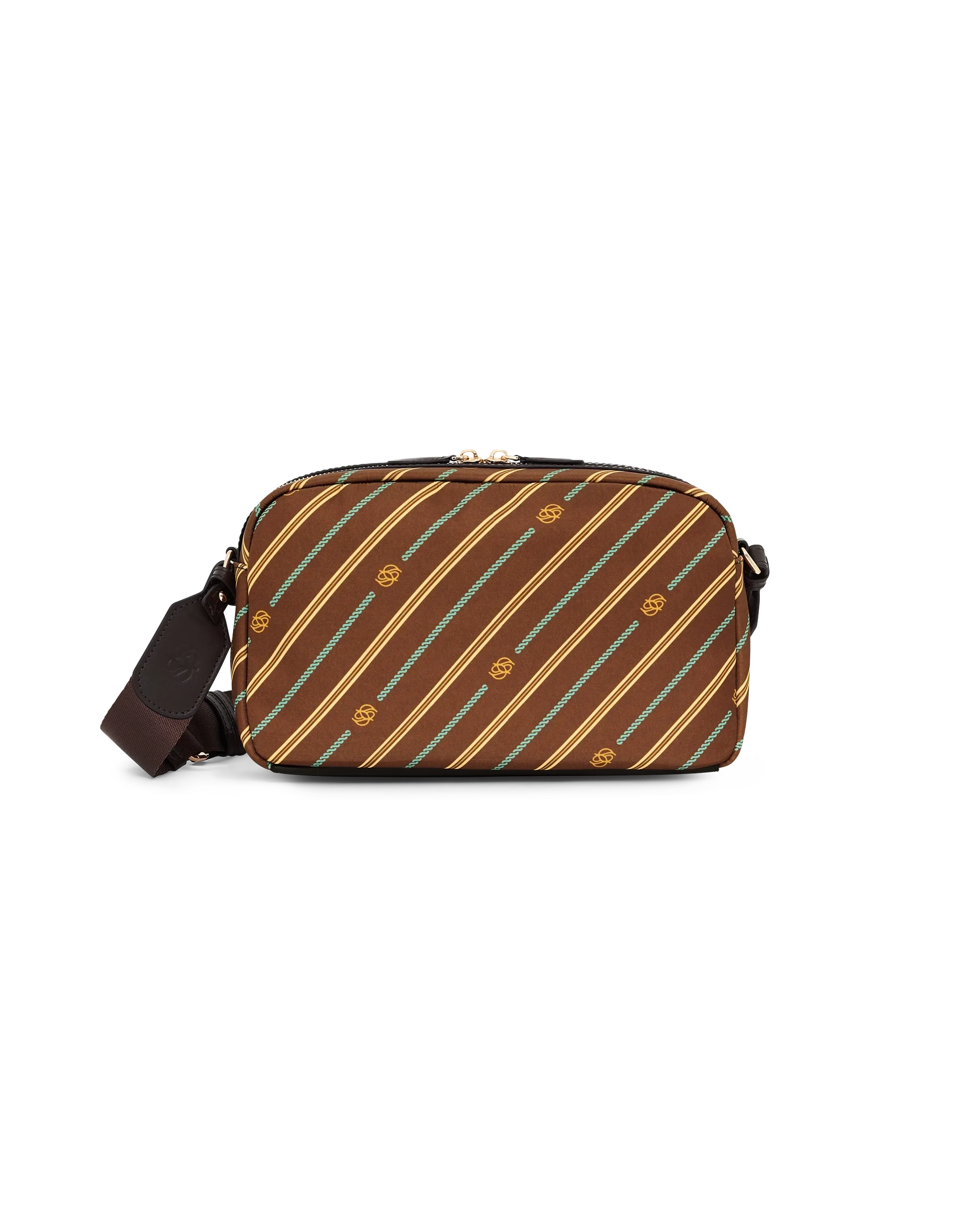 Drôle De Monsieur Monogram Crossbody Tasche Braun Nylon