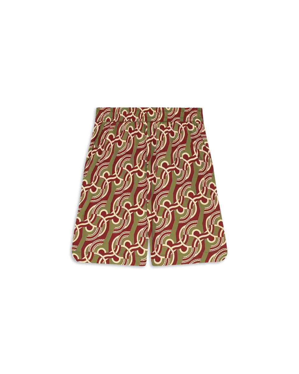 Drôle De Monsieur Chain Link Badeshorts Khaki Polyester