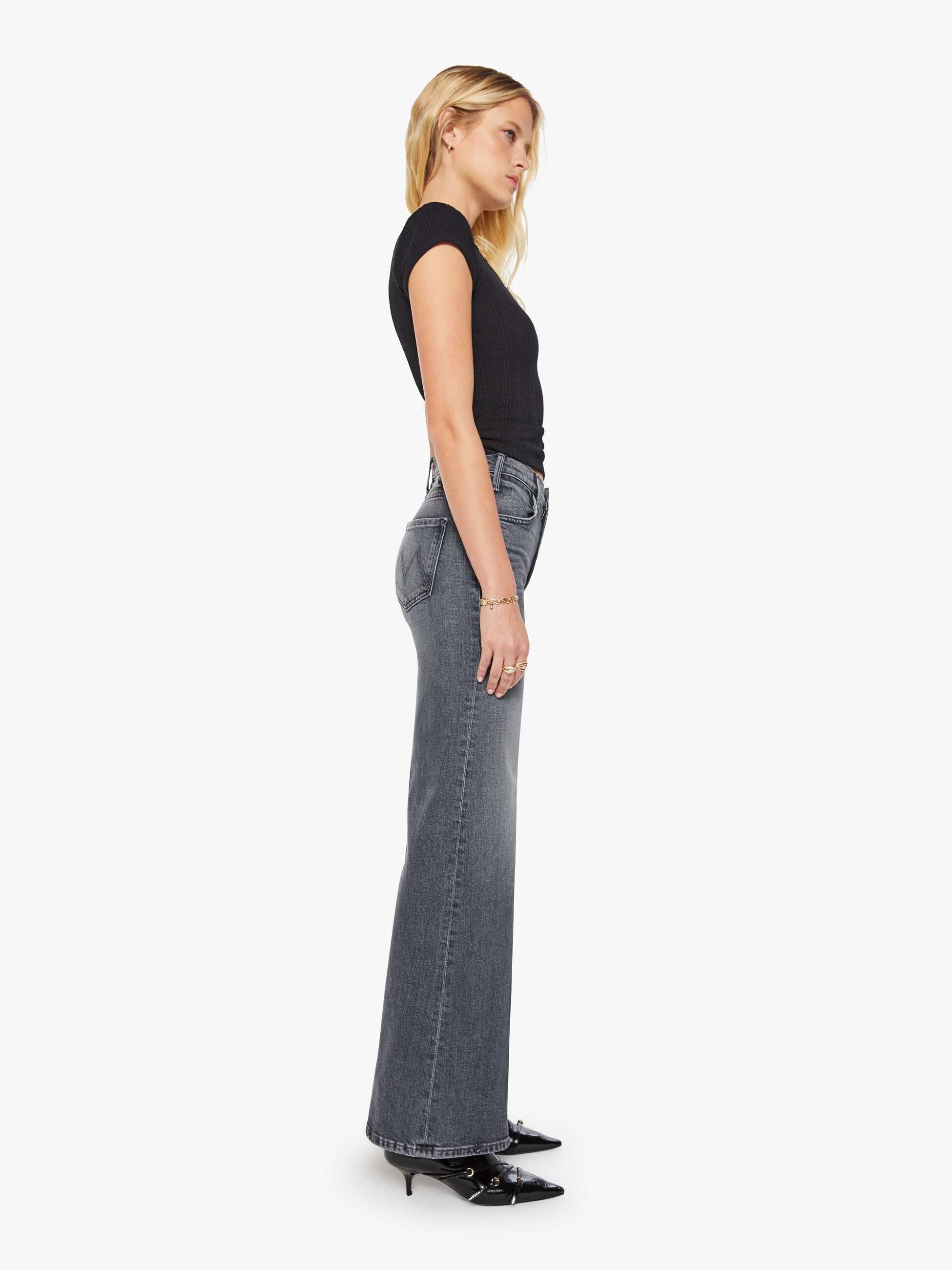 Mother Hustler Roller Sneak Jeans Outta Sight High Rise