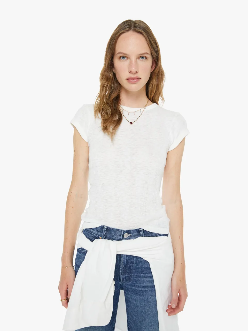 Mother The Itty Bitty Ringer T-Shirt Weiß Fluff