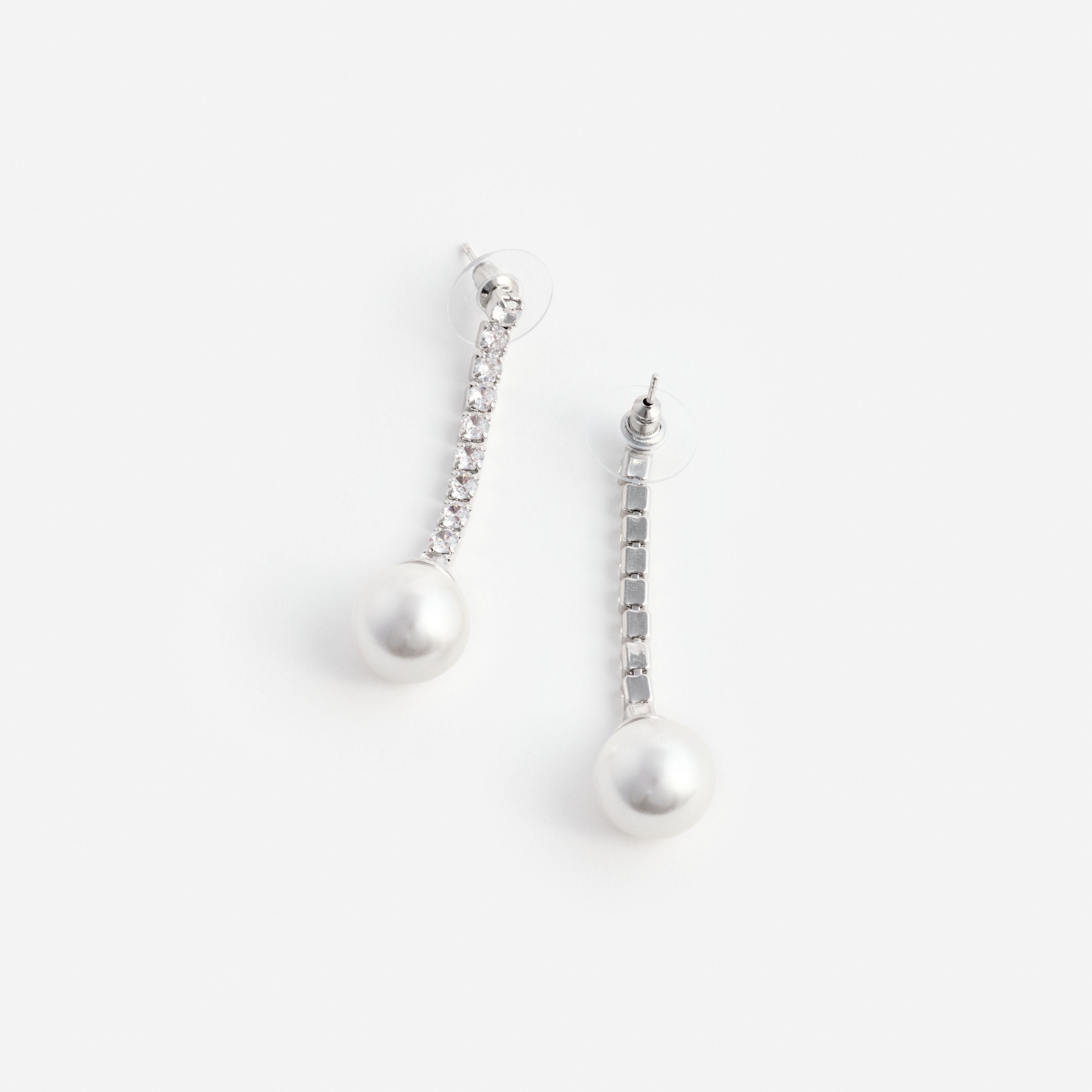 Self Portrait Crystal Pearl Droplet Ohrringe Creme