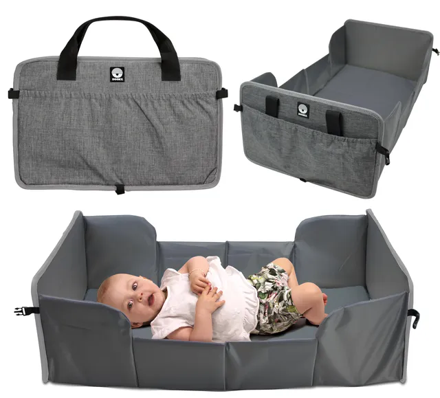 Dooky Traveller Baby Reisebett Grau 41x75 cm mit Matratze