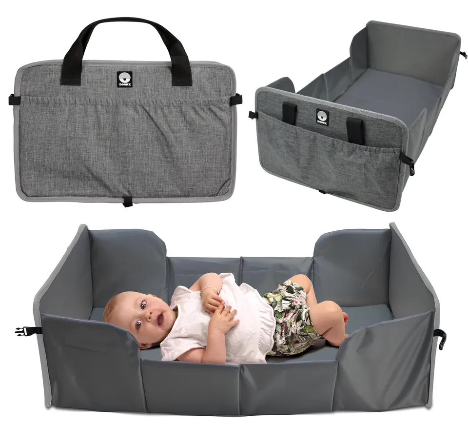 Dooky Traveller Baby Reisebett Grau 41x75 cm mit Matratze