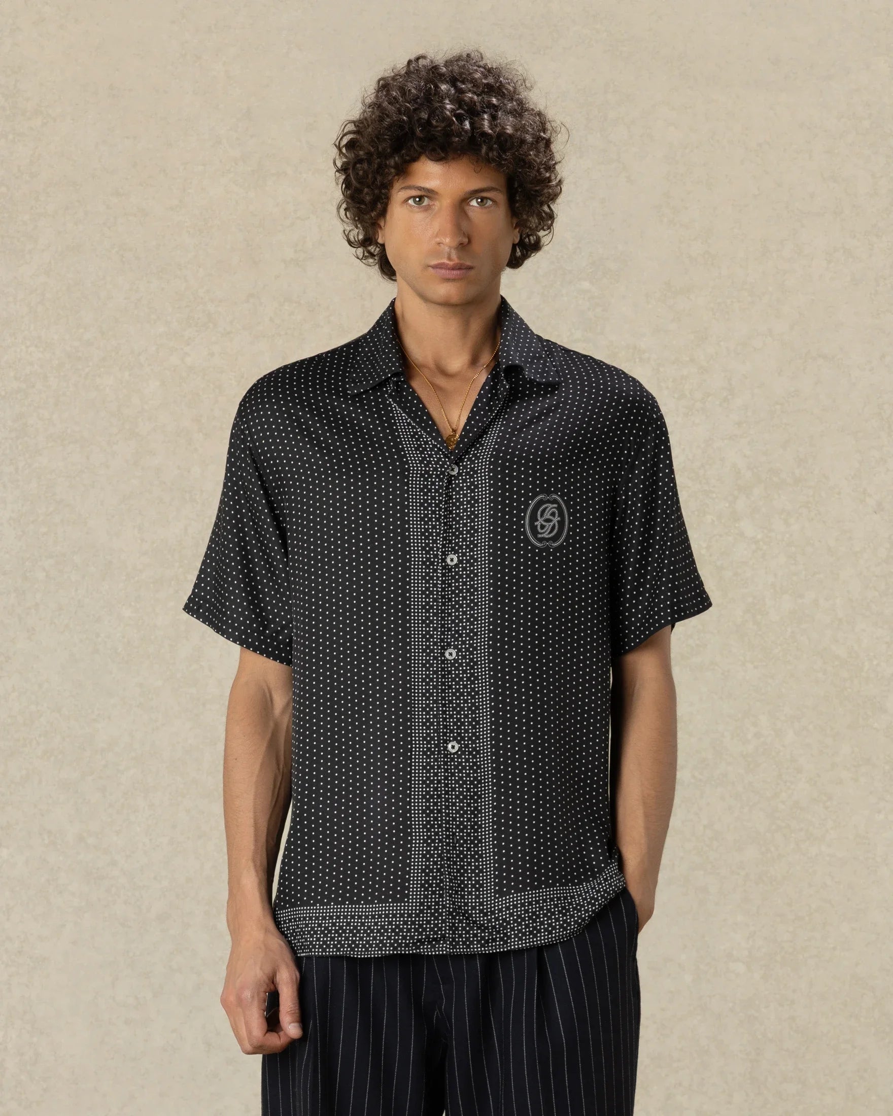Drôle De Monsieur Notcha Short Sleeve Shirt Dots schwarz