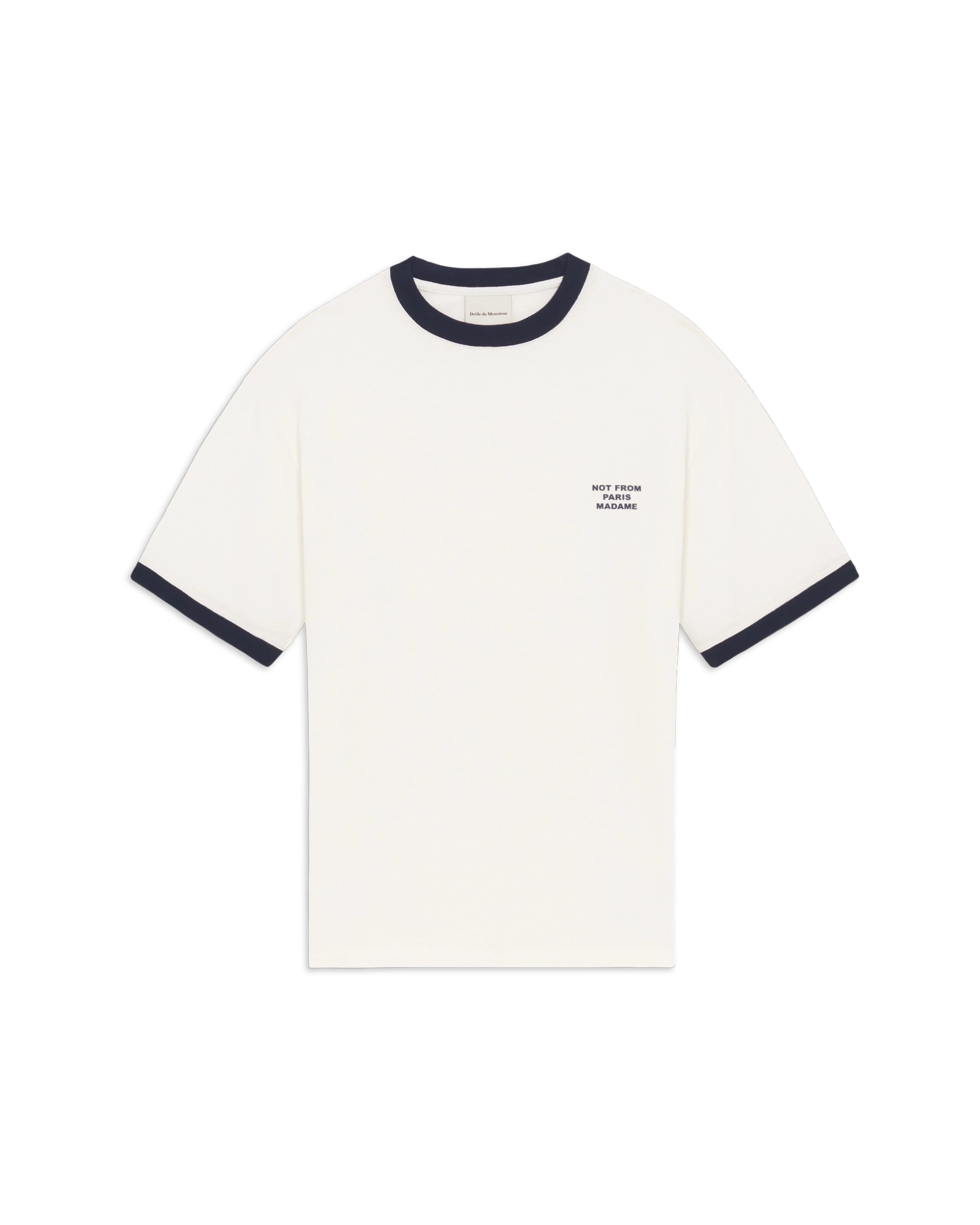 Drôle de Monsieur Slogan T-Shirt Off-White Slim Fit