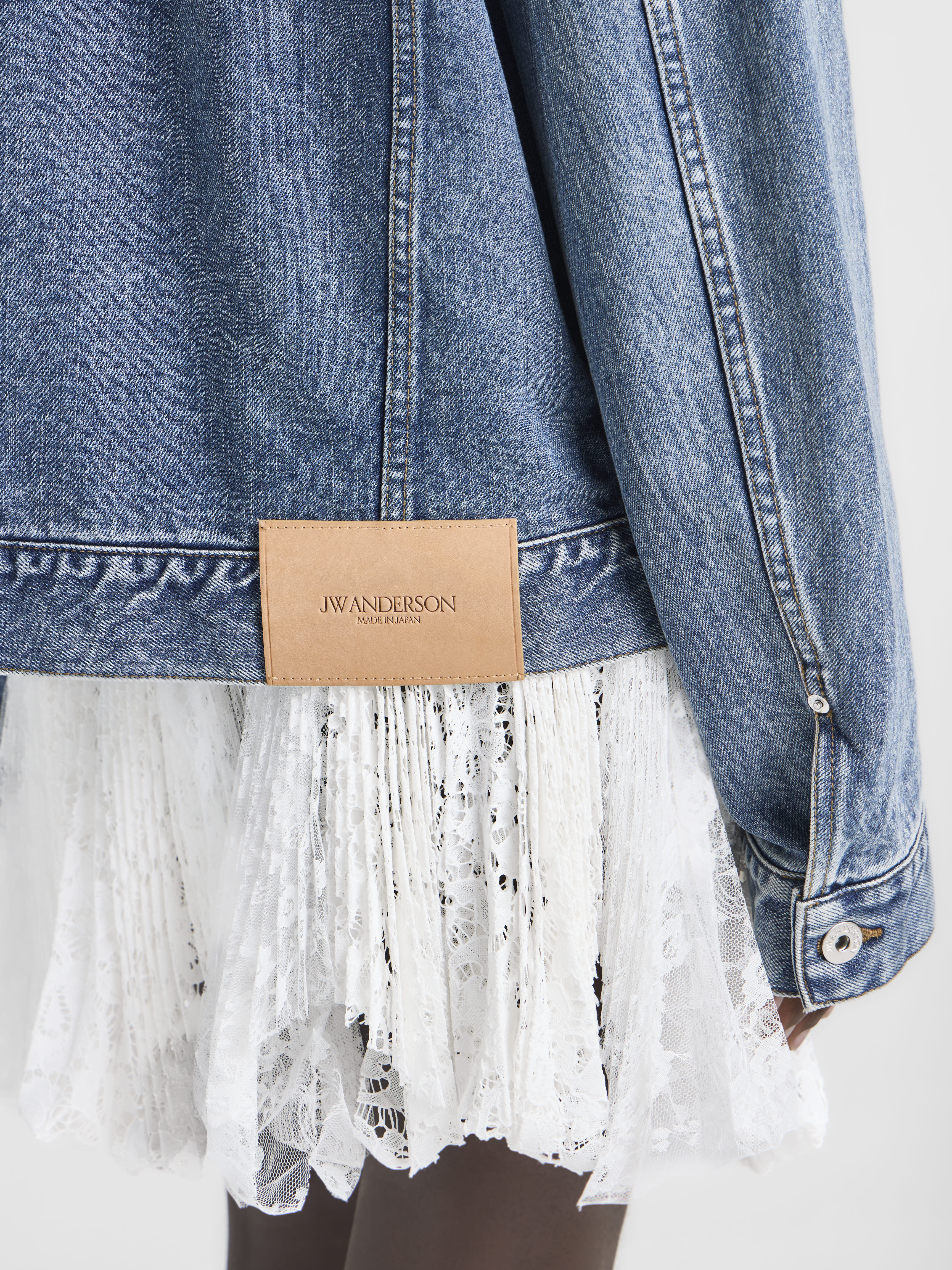 J.W.Anderson Corduroy Collar Denim Jacke mittelblau