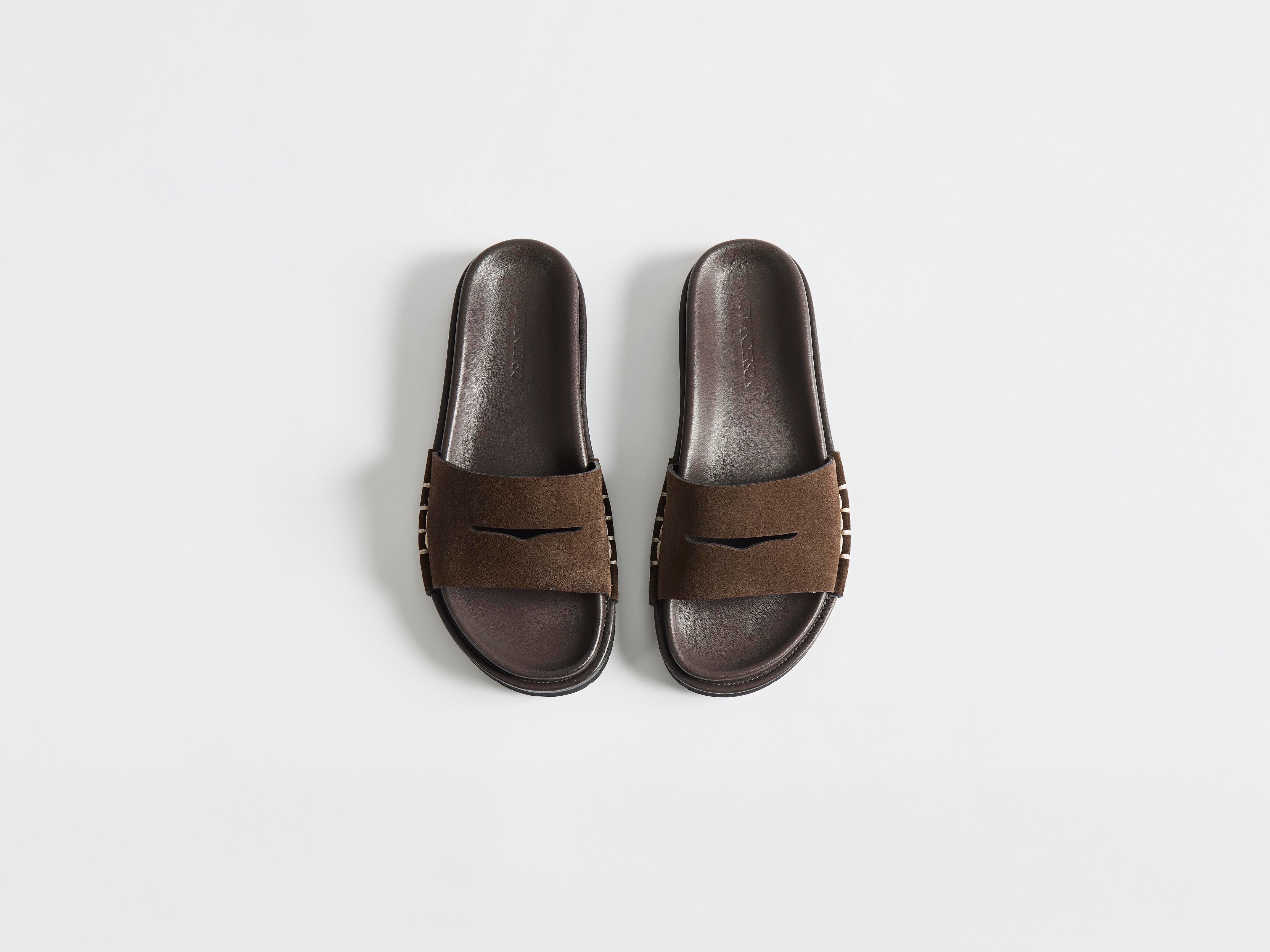 J.W.Anderson Shoes Fussbett Loafer Slides braun Wildleder