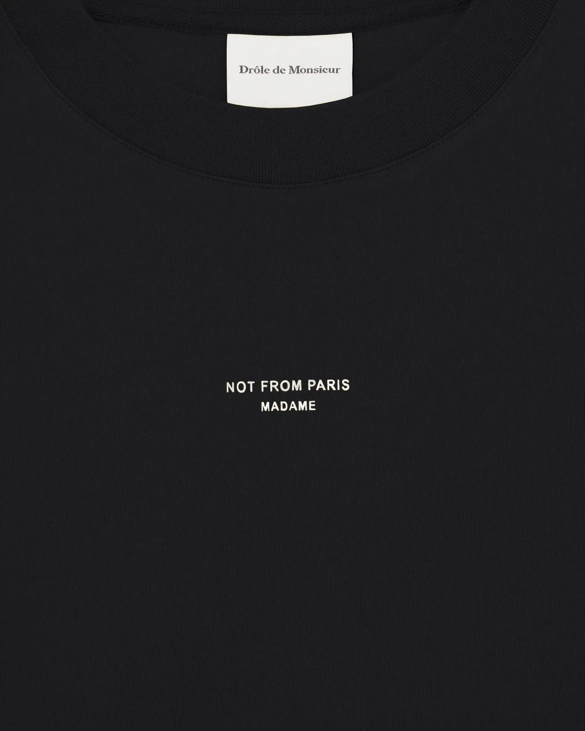 Drôle De Monsieur Slogan T-Shirt Schwarz Baumwolle