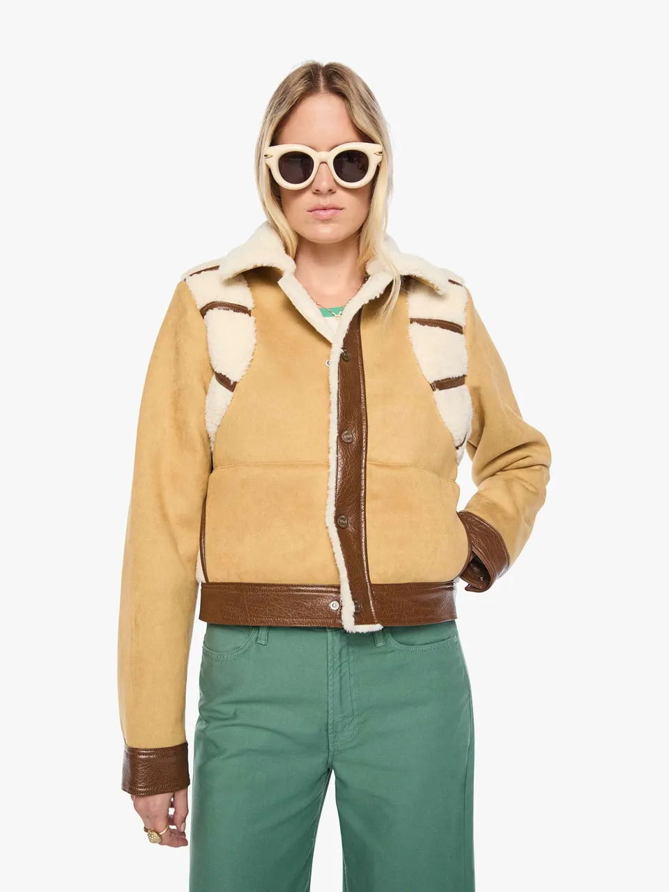 Mother The Tripper Puffer Jacke Mixed Media Khaki