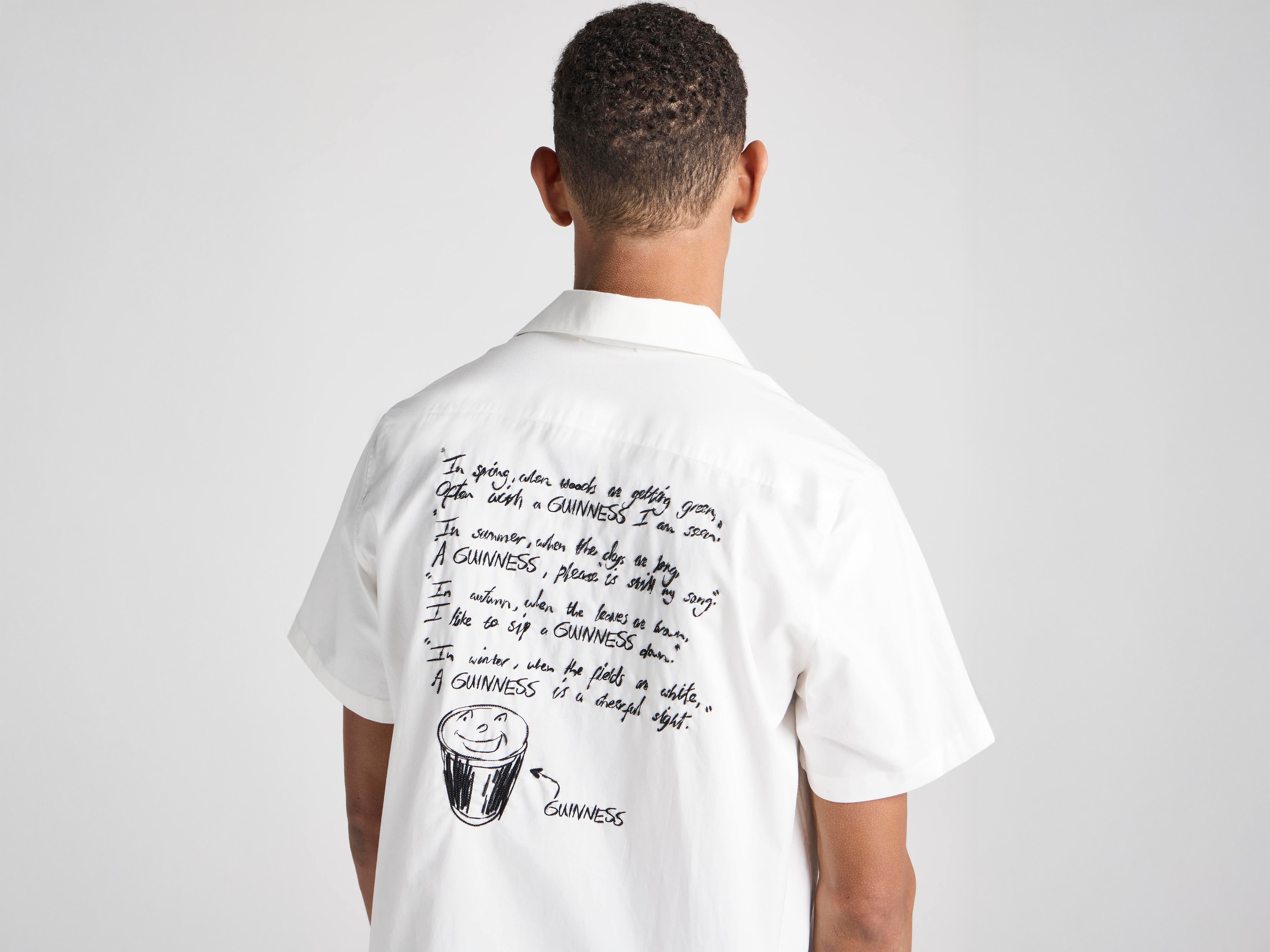J.W.Anderson x Guinness Hemd Weiß Baumwolle Stickerei Unisex
