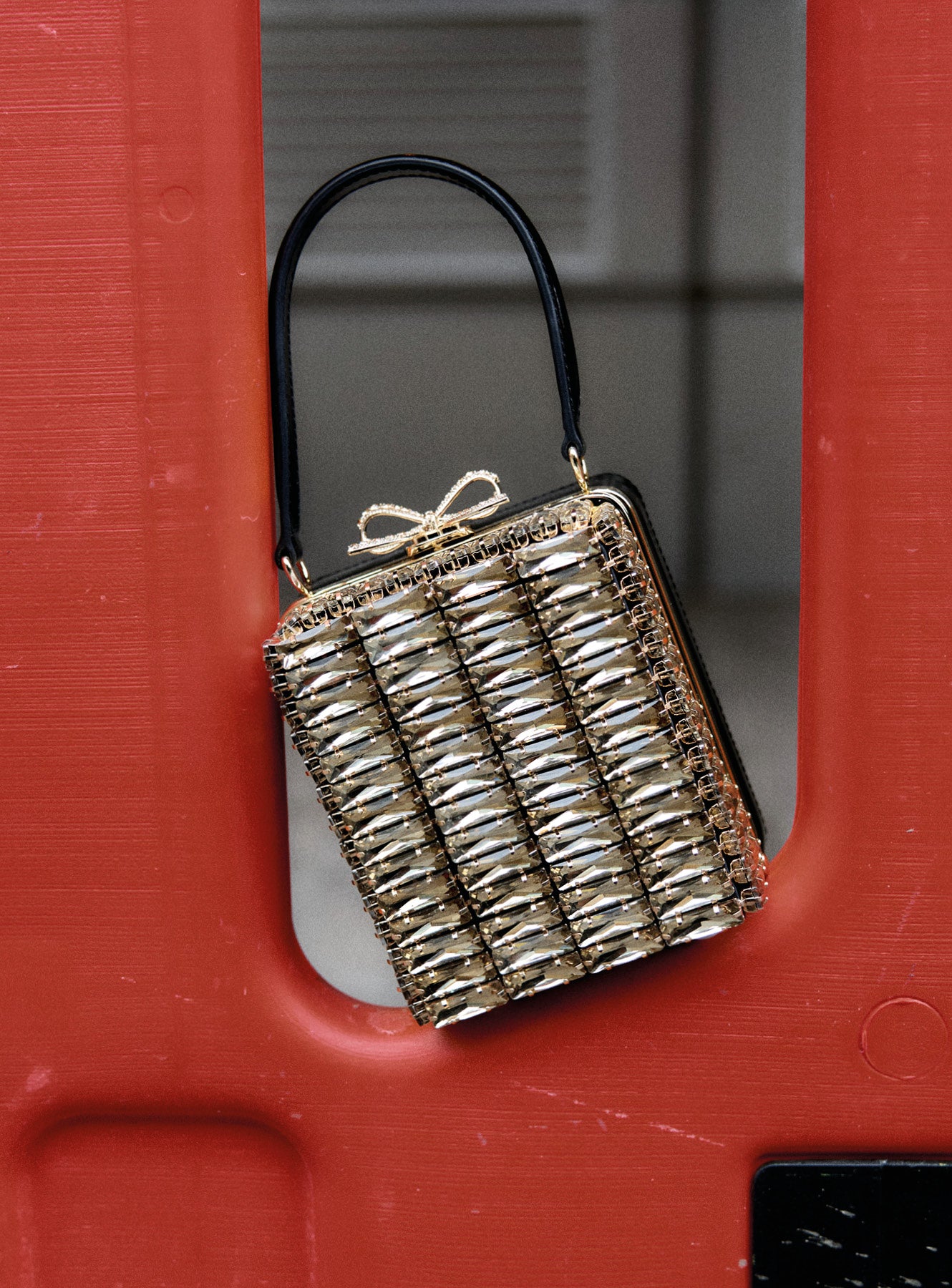 Self Portrait Gold Crystal Micro Tasche Gold One Size