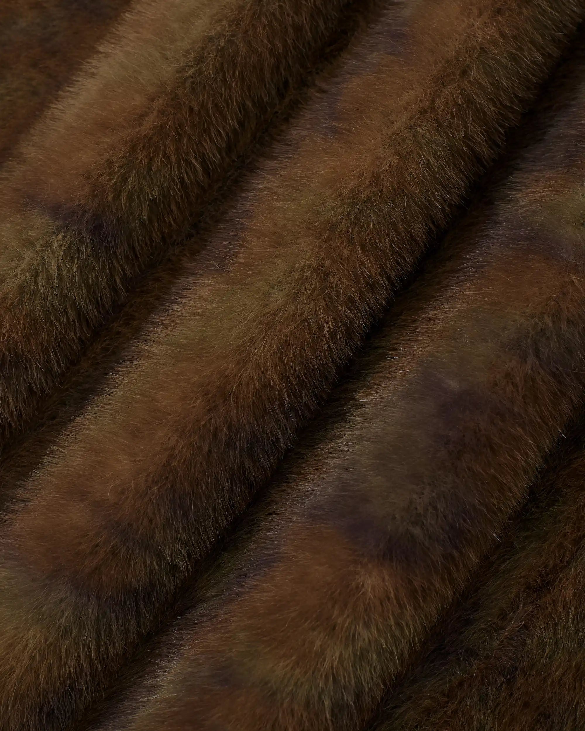 Drôle De Monsieur Hooded Fake Fur Jacke Khaki Kunstfell