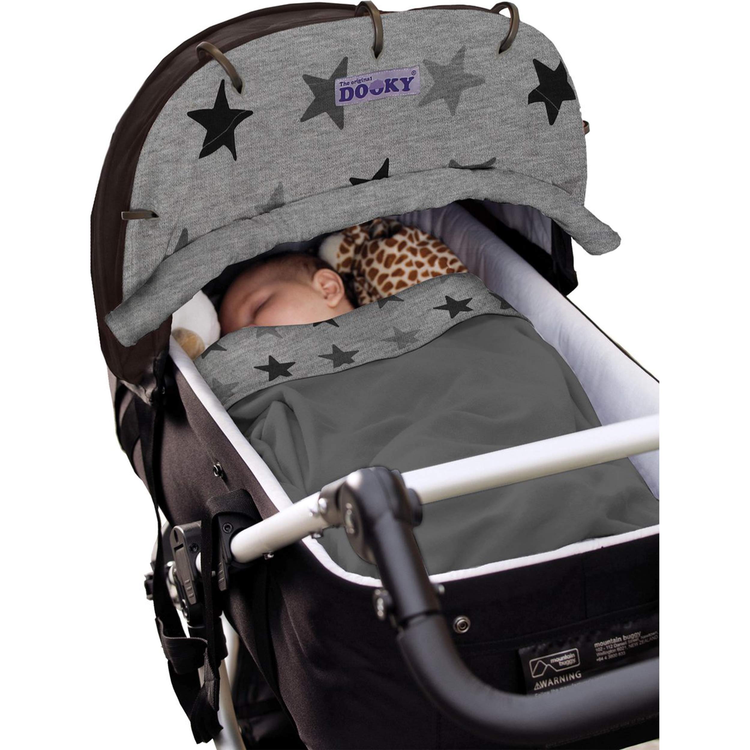 Dooky Universal Cover Sonnenschutz Grey Stars mit Decke UV 40+