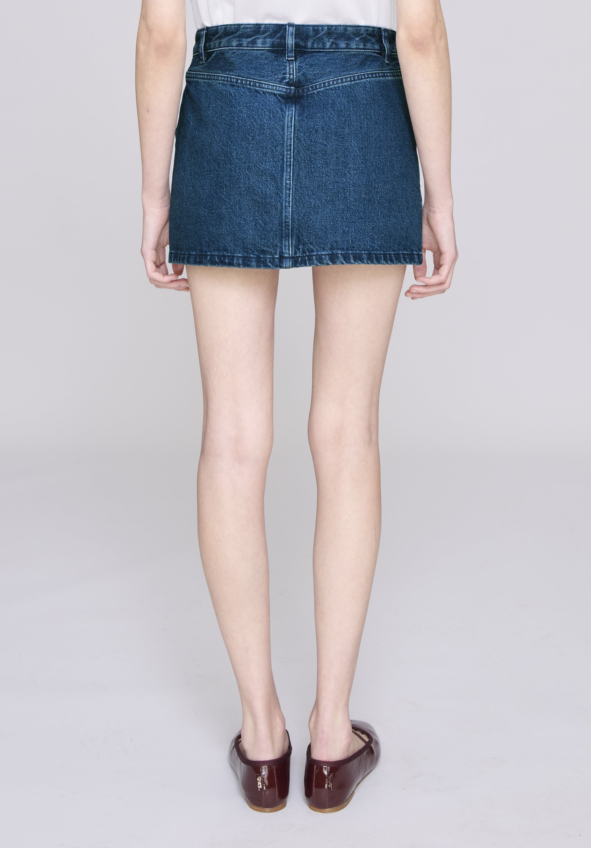 A.P.C. Mini-Jupe Rock kurz High Rise Blau 38