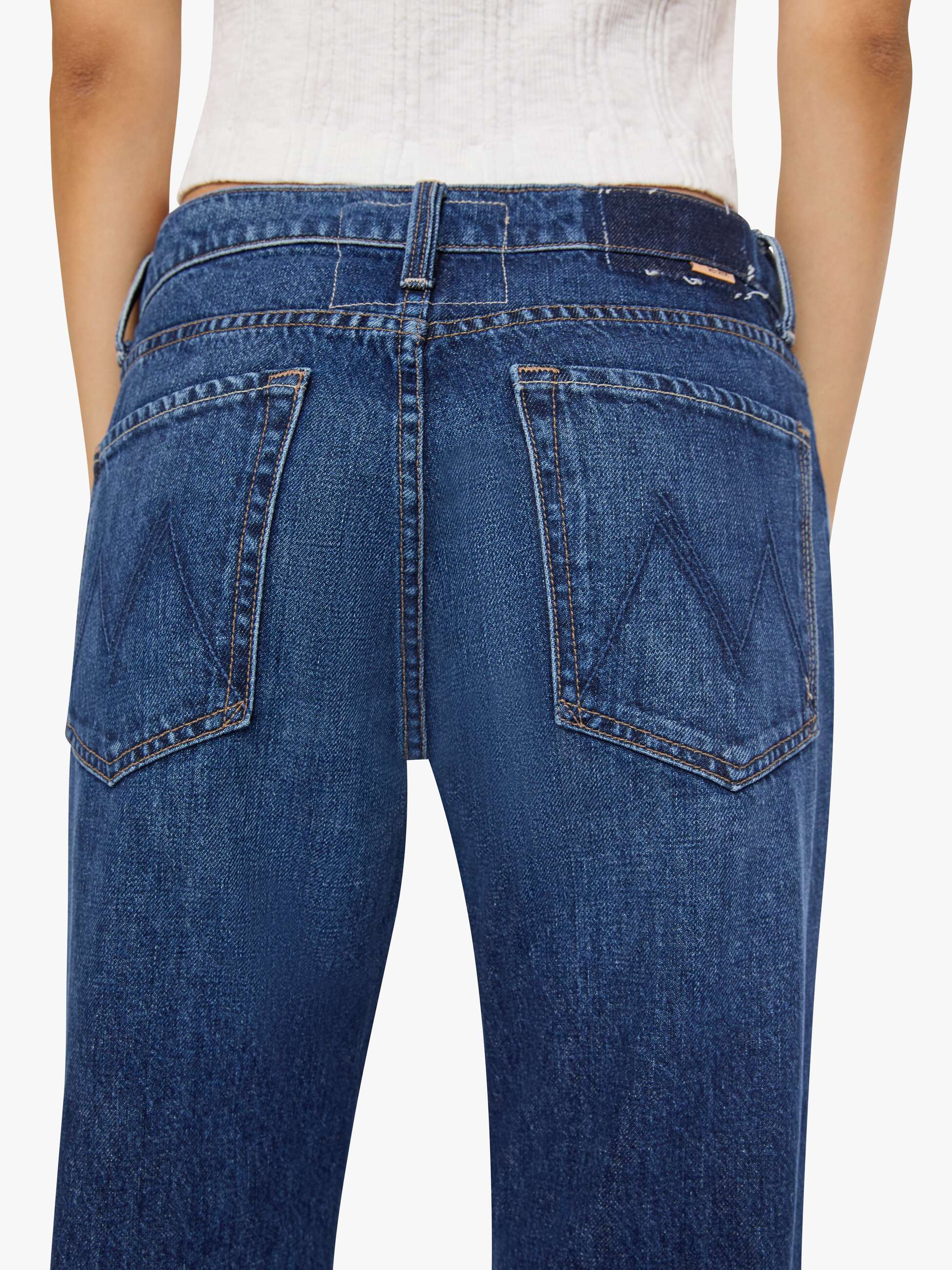 Mother Lil Bookie Twist Sneak Jeans Dunkelblau Bootcut