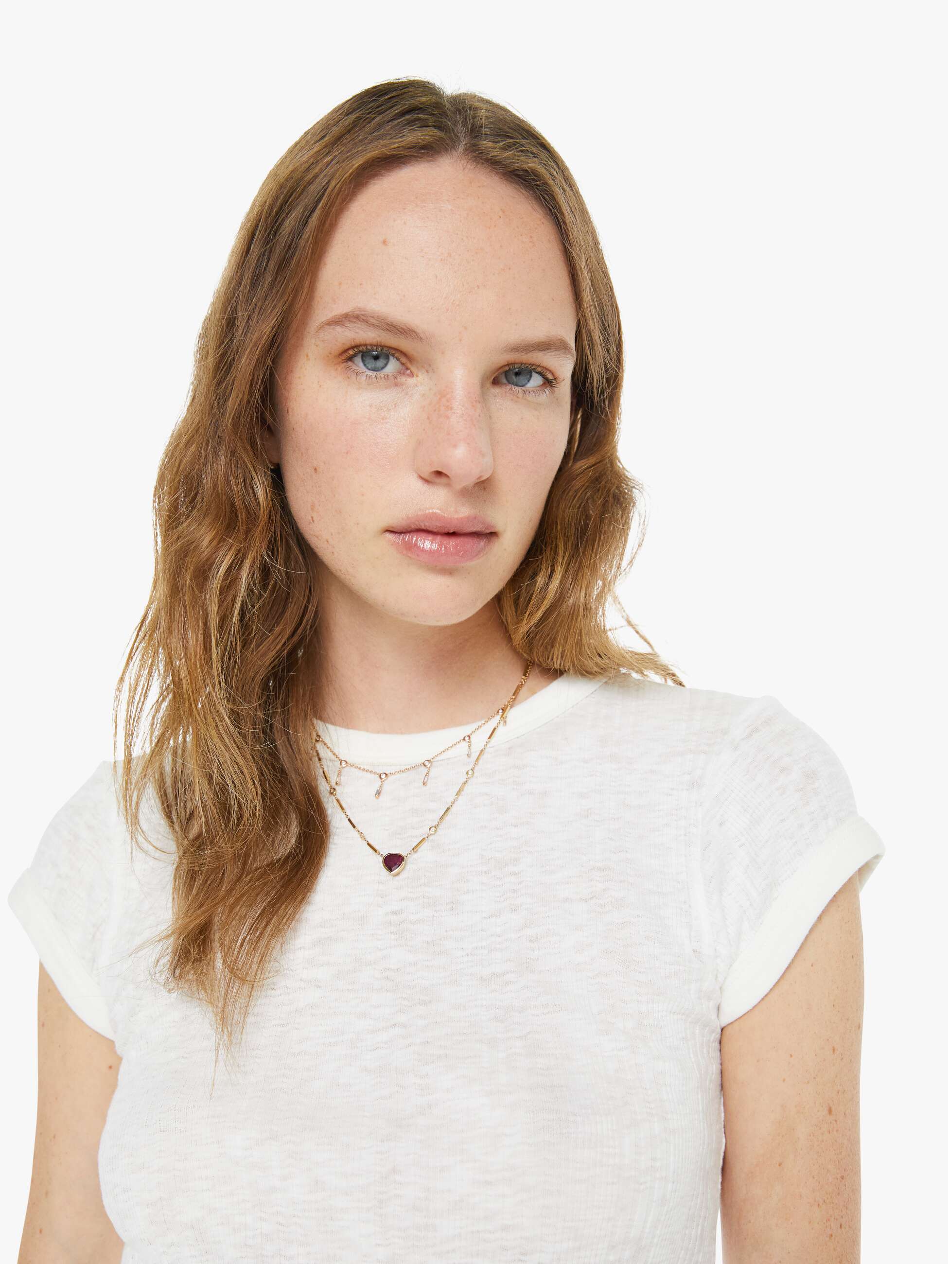 Mother The Itty Bitty Ringer T-Shirt Weiß Fluff