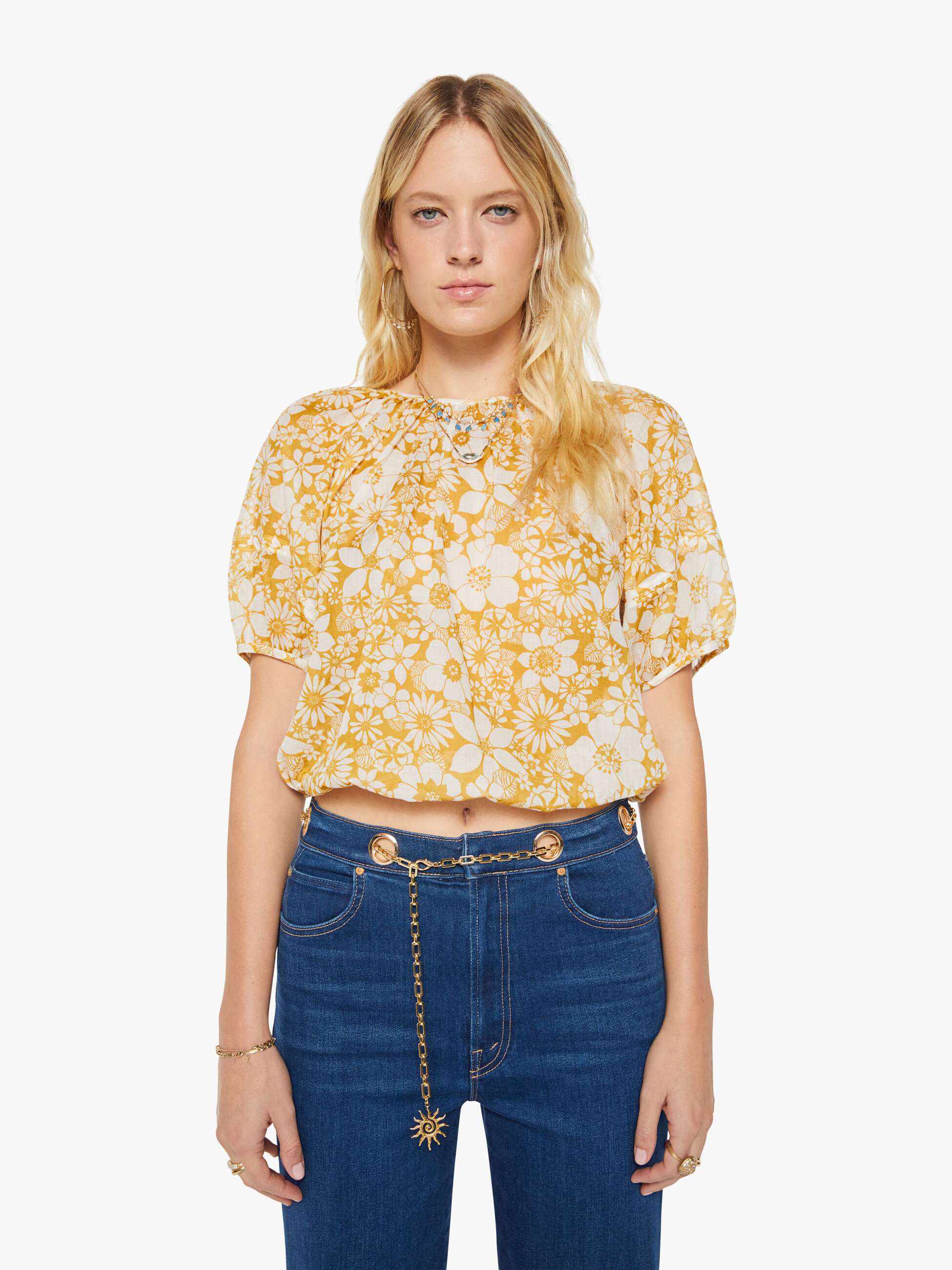 Mother The Party In The Back Shirt Bluse Floral Notes Baumwolle