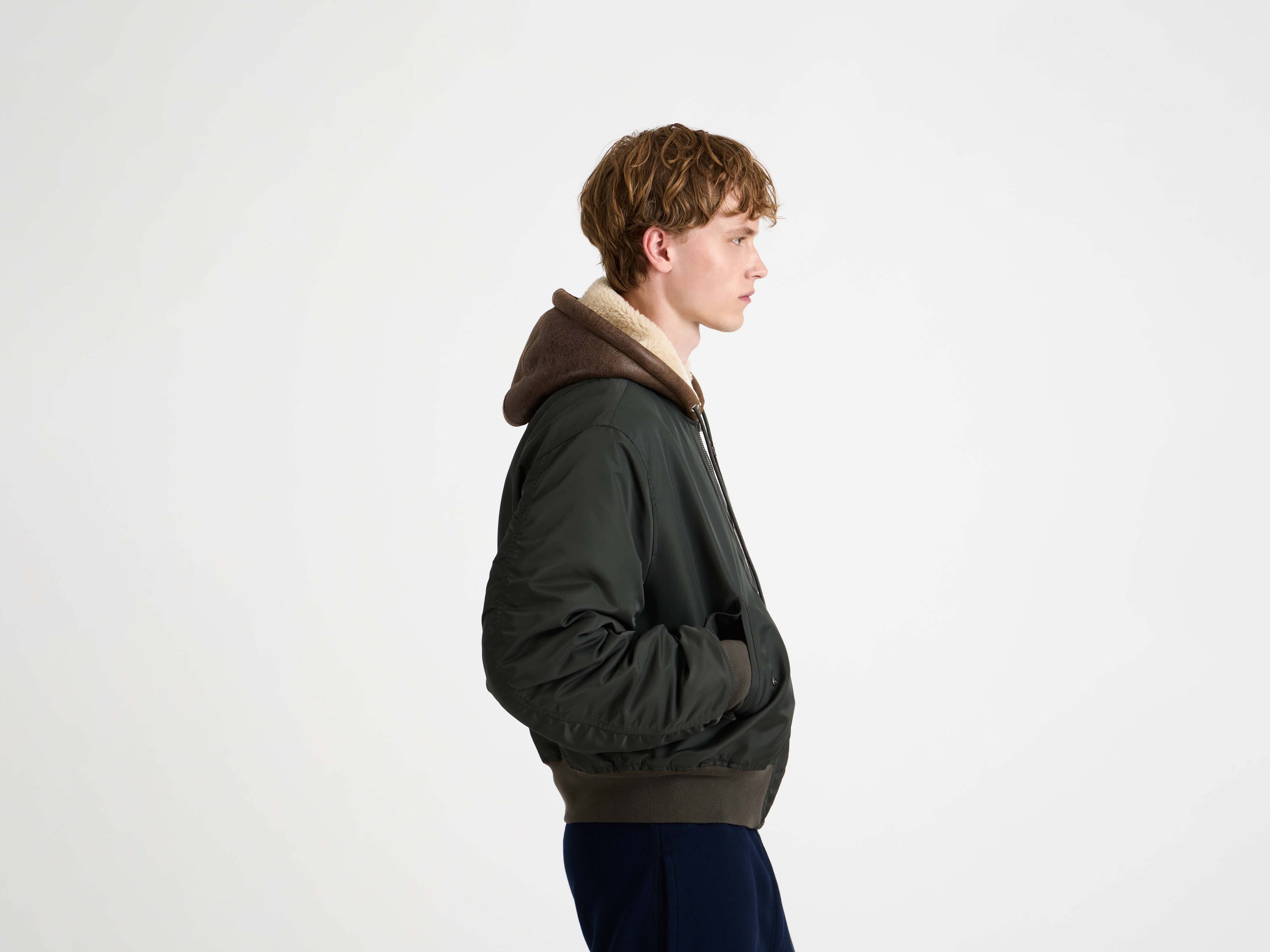 J.W.Anderson Hooded Bomber Jacke Herren Dunkelkhaki Kapuze