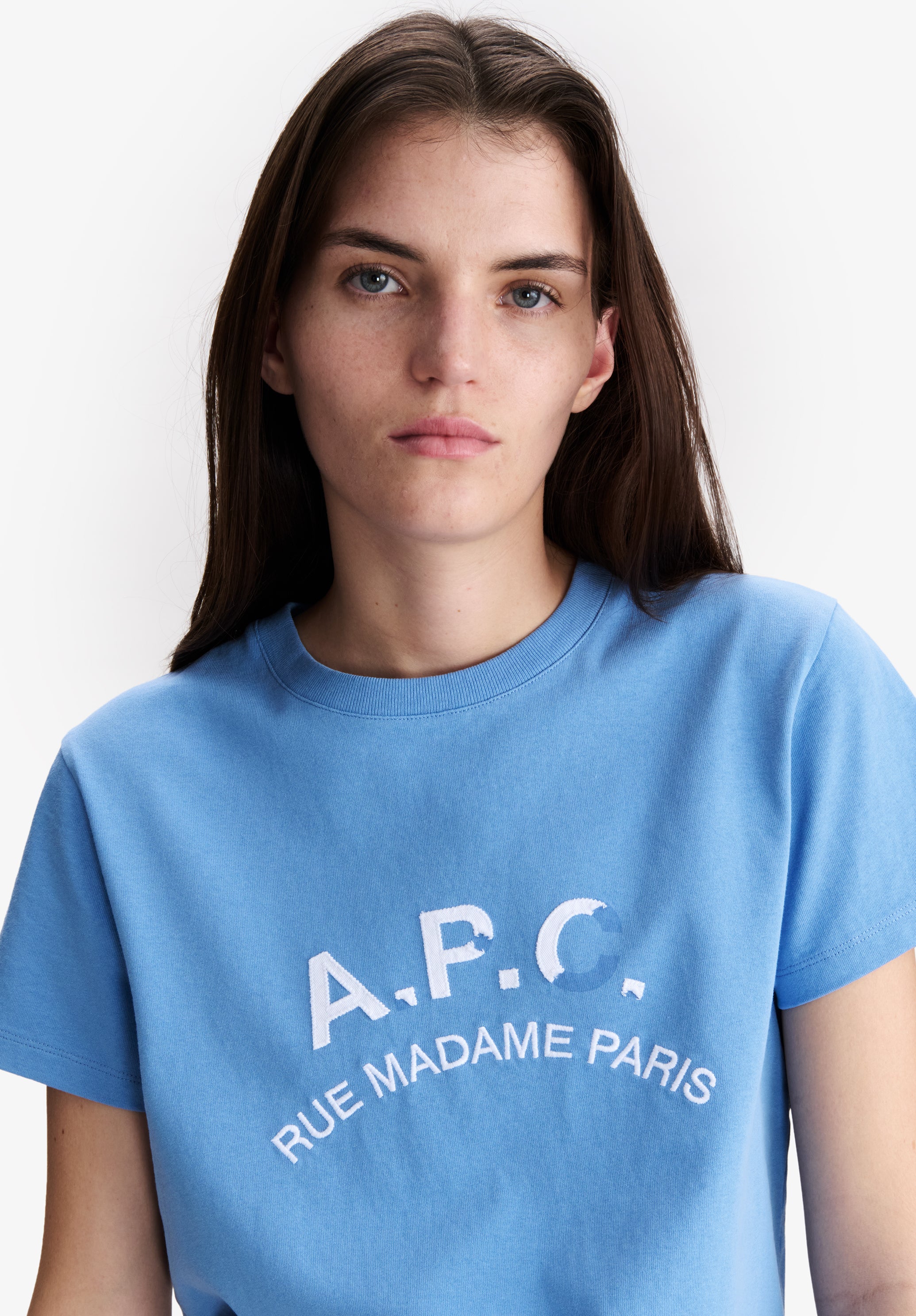 A.P.C. Vintage T-Shirt hellblau Bio-Baumwolle