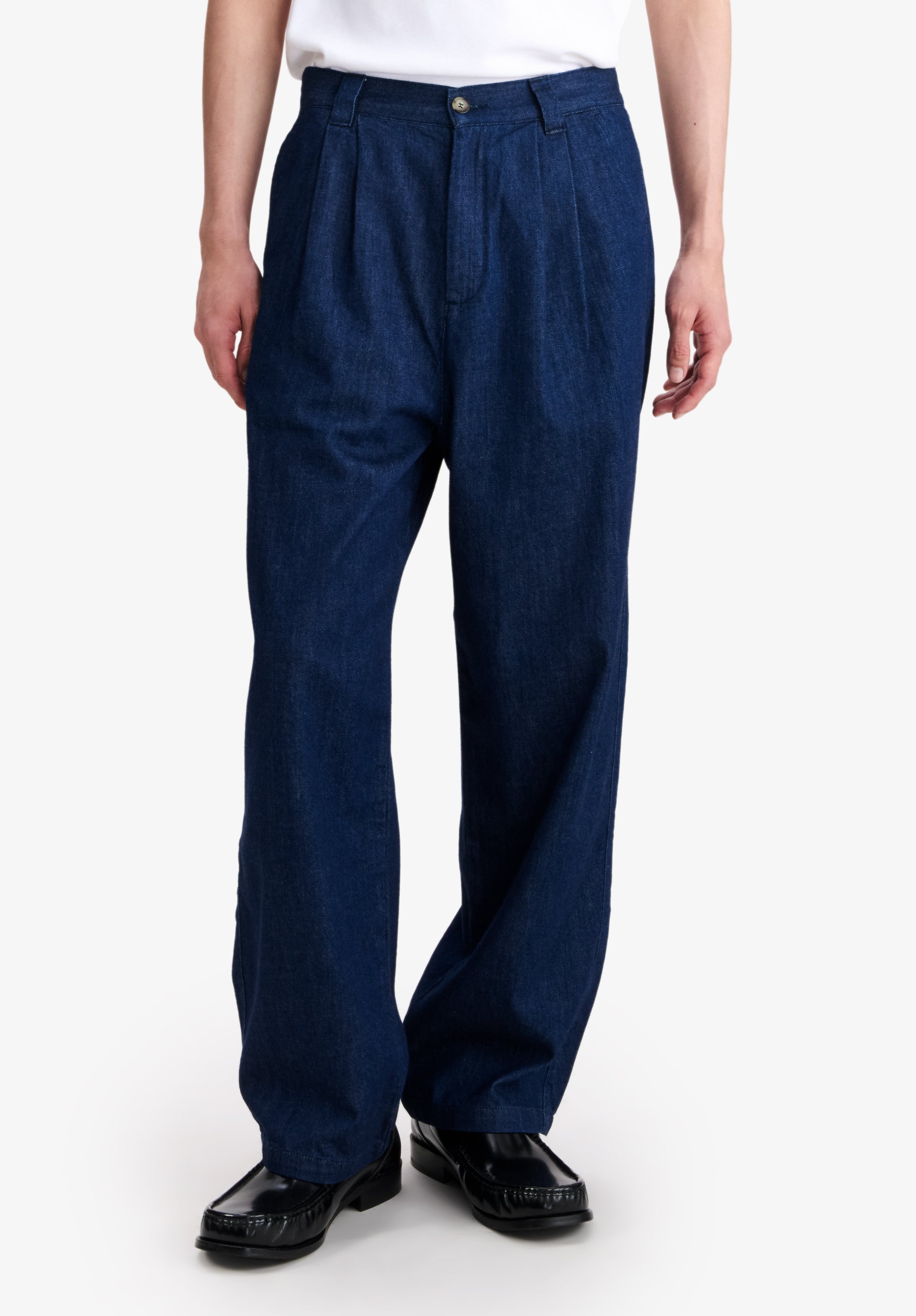 A.P.C. Weite Bundfaltenhose Denim Hose Gr. 44 Bio-Baumwolle