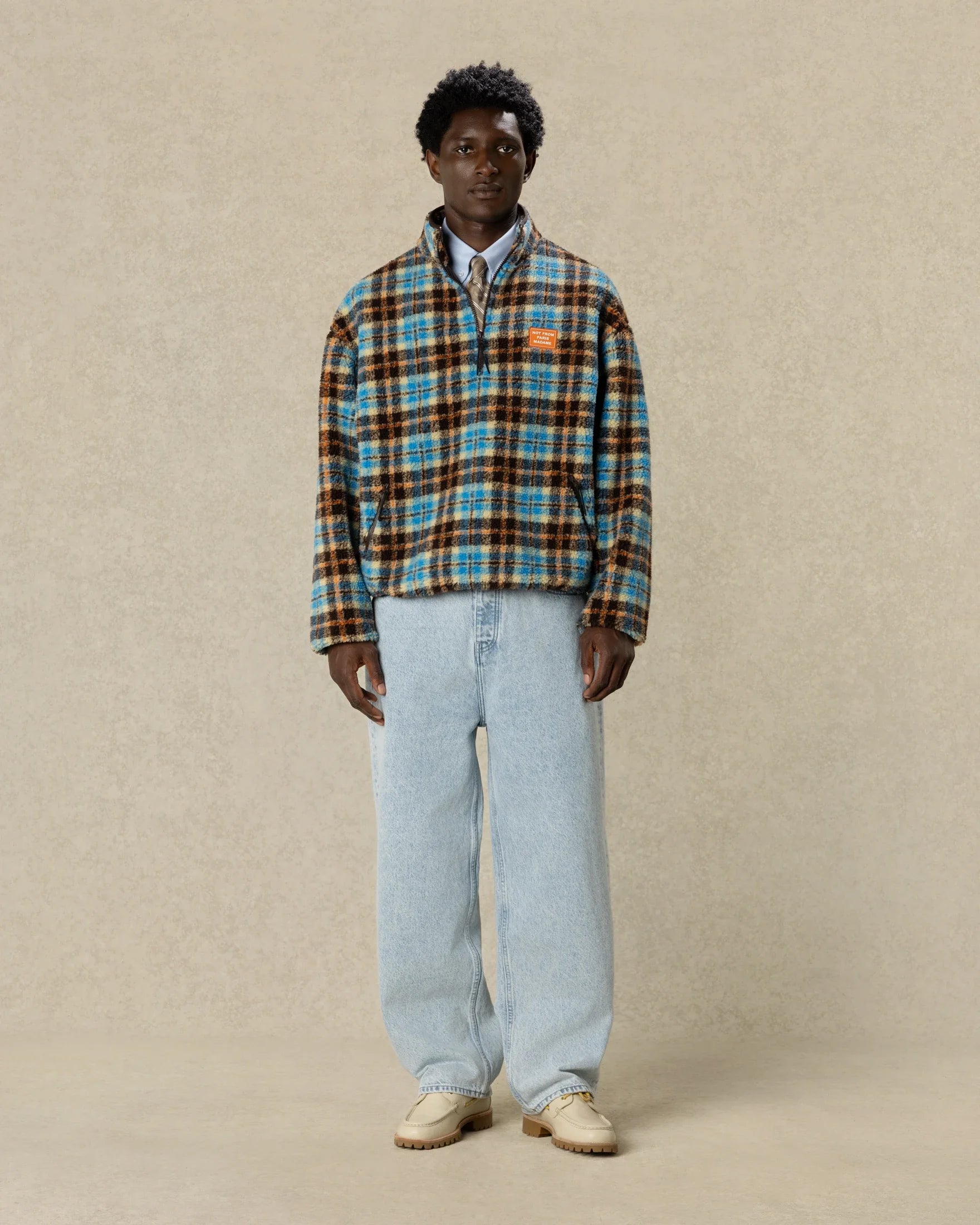 Drôle De Monsieur Checked Sherpa Jacke Multicolor Karo
