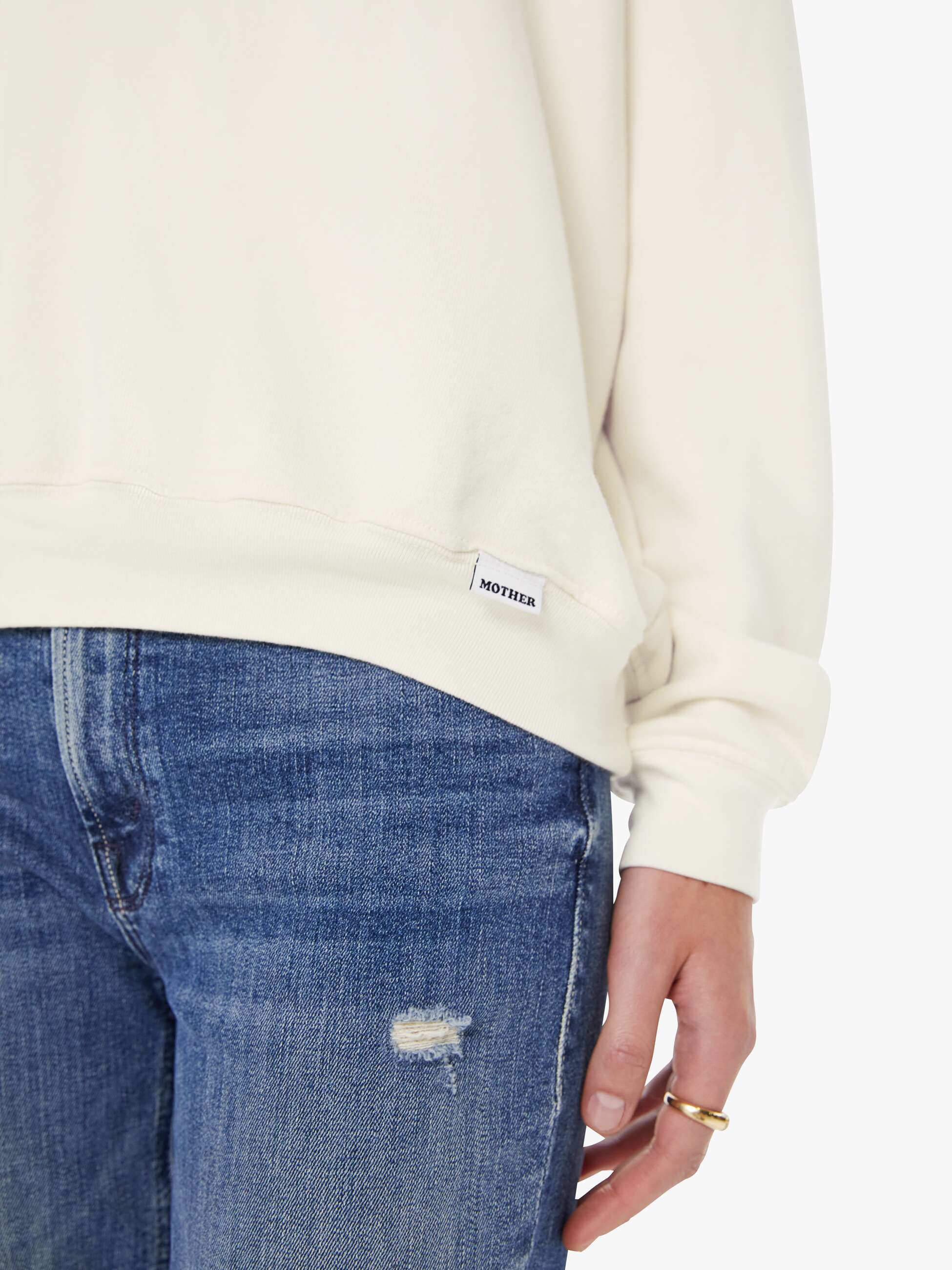 Mother The Biggie Concert Sweatshirt Cream