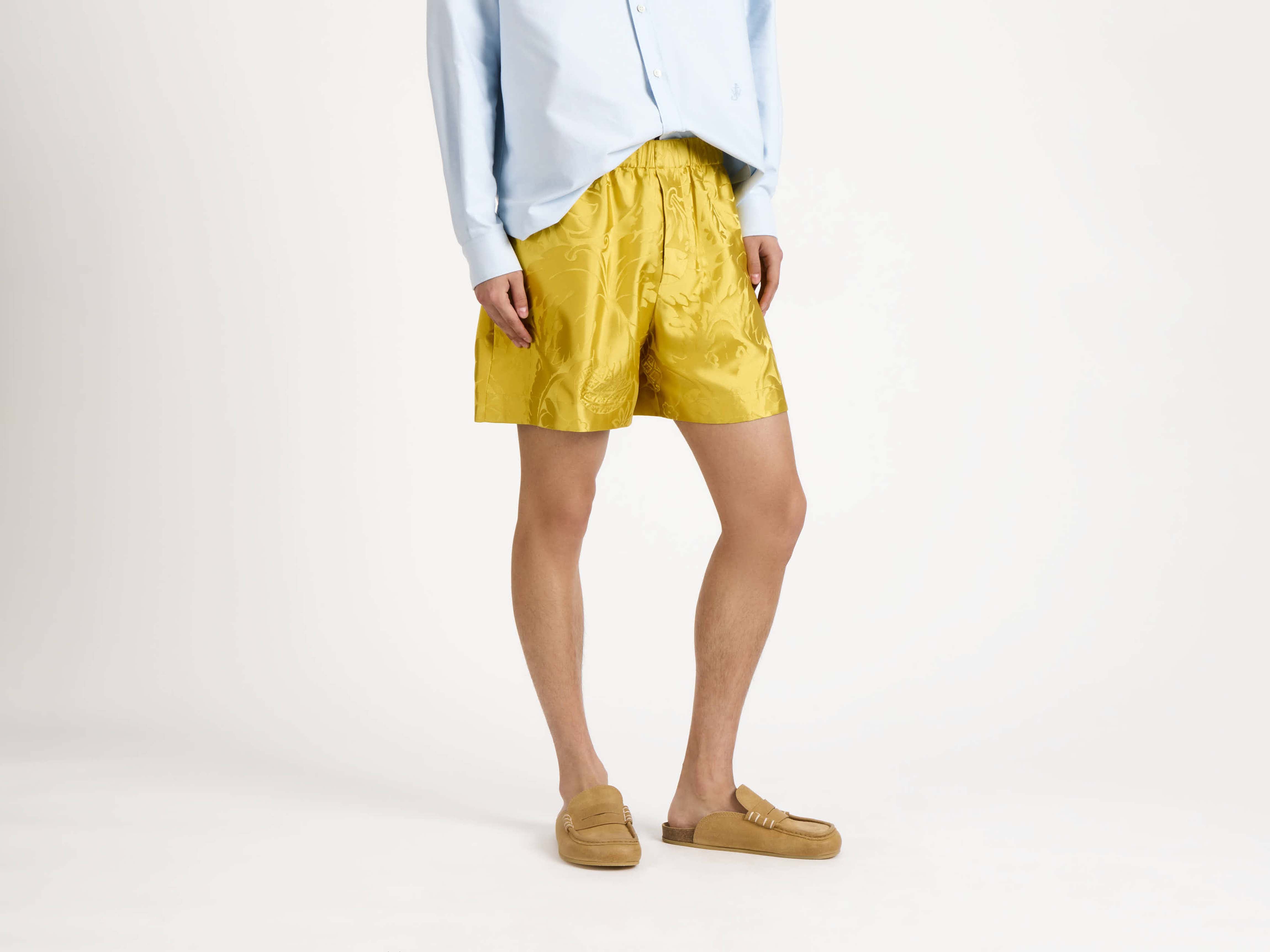 J.W.Anderson Damask Shorts Citrin Seide Herren